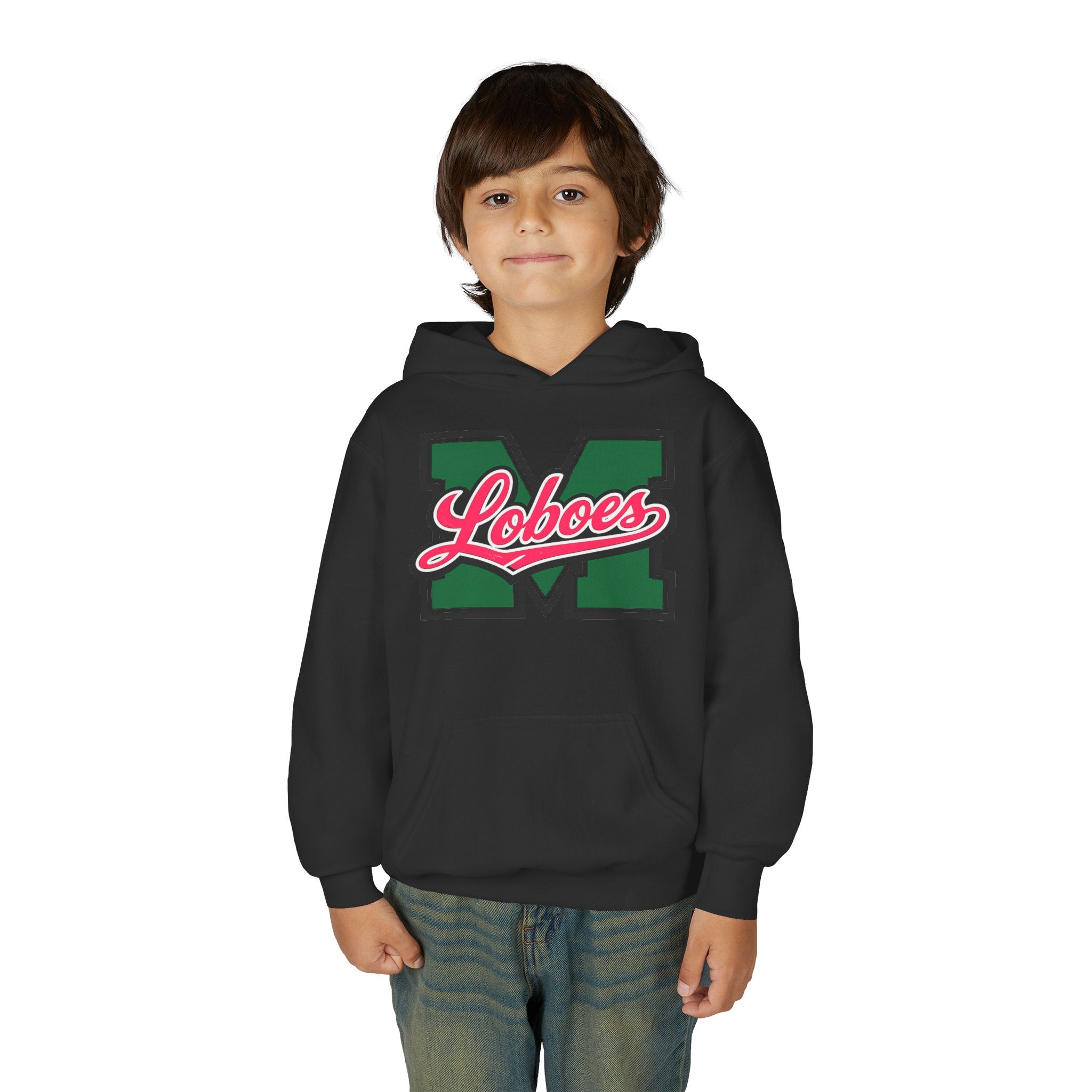 Youth Loboes M Letter Hoodie — Kids School Spirit Sweatshirt