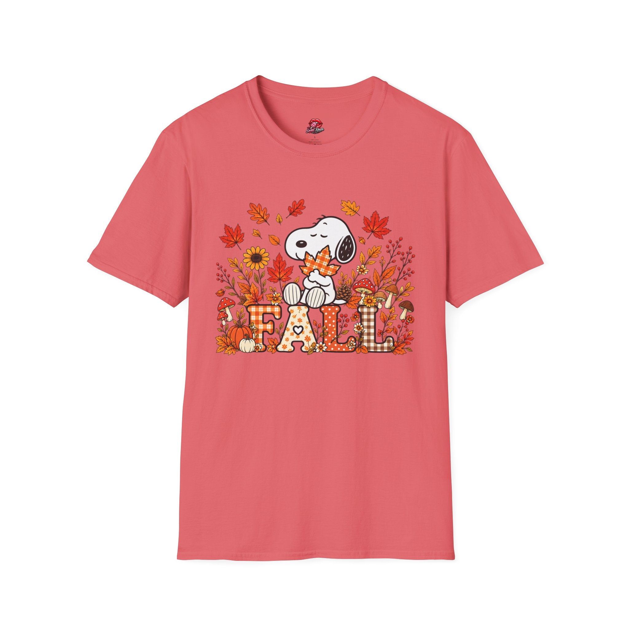 Cute Autumn Leaves & Pumpkins Snoopy Tee