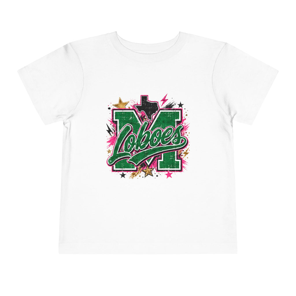 Toddler Tee Loboes Green & Pink Cheer Shirt