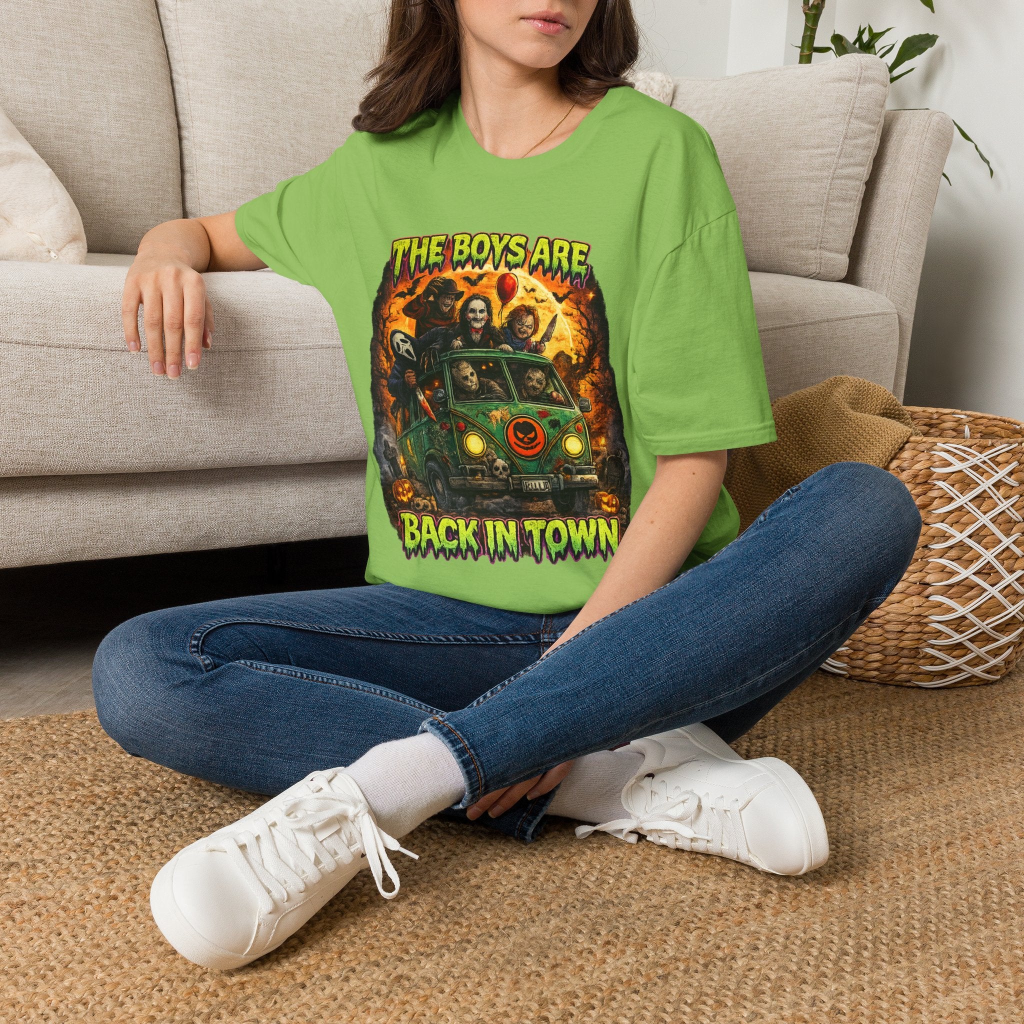 The Boys Are Back in Town Horror Shirt | Retro Horror Movie Icons T-Shirt | Vintage Halloween Graphic Tee | Spooky Slasher Fan Shirt