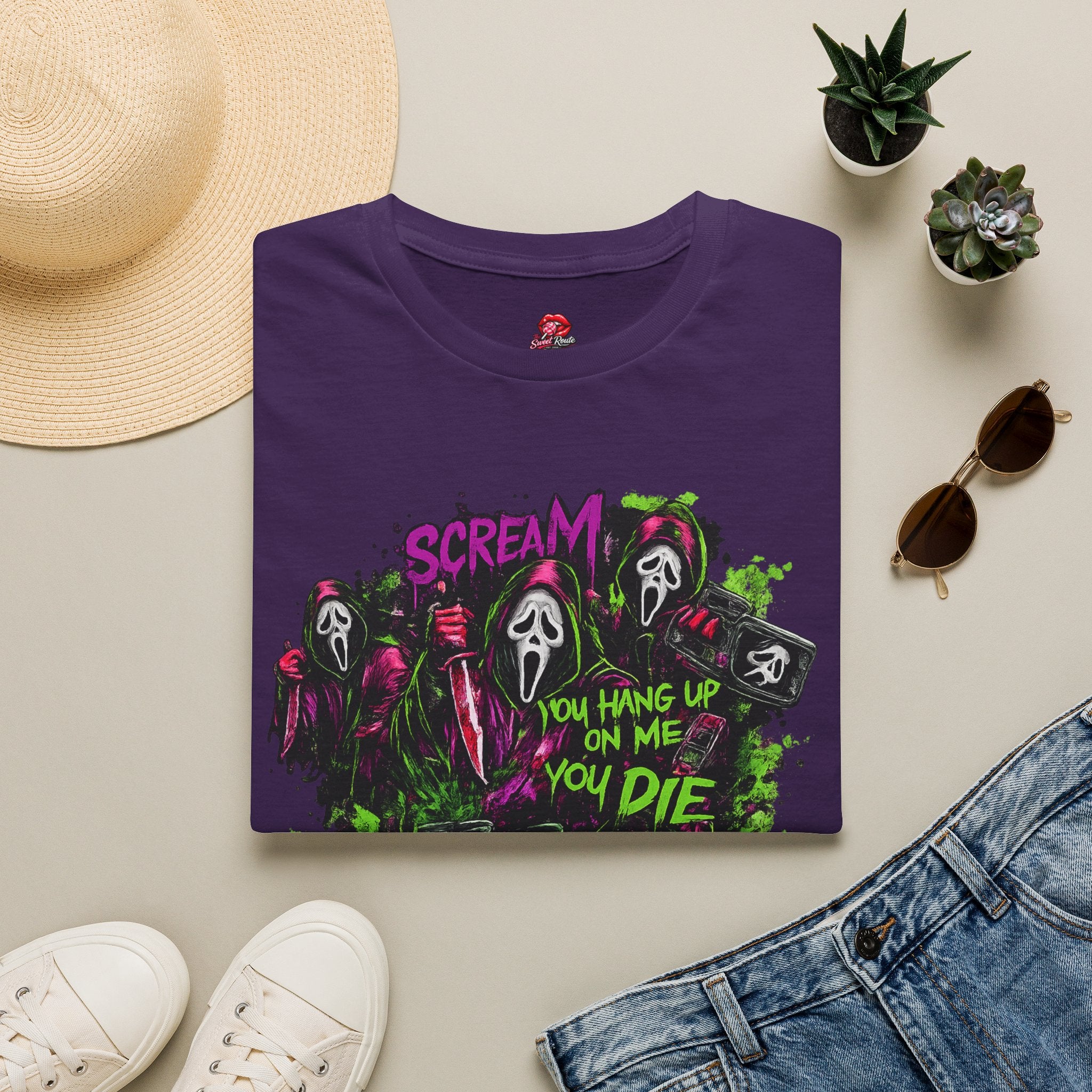 You Hang Up On Me Again Ghostface Shirt | Funny Horror Halloween T-Shirt | Retro Slasher Graphic Tee | Spooky Movie Fan Shirt