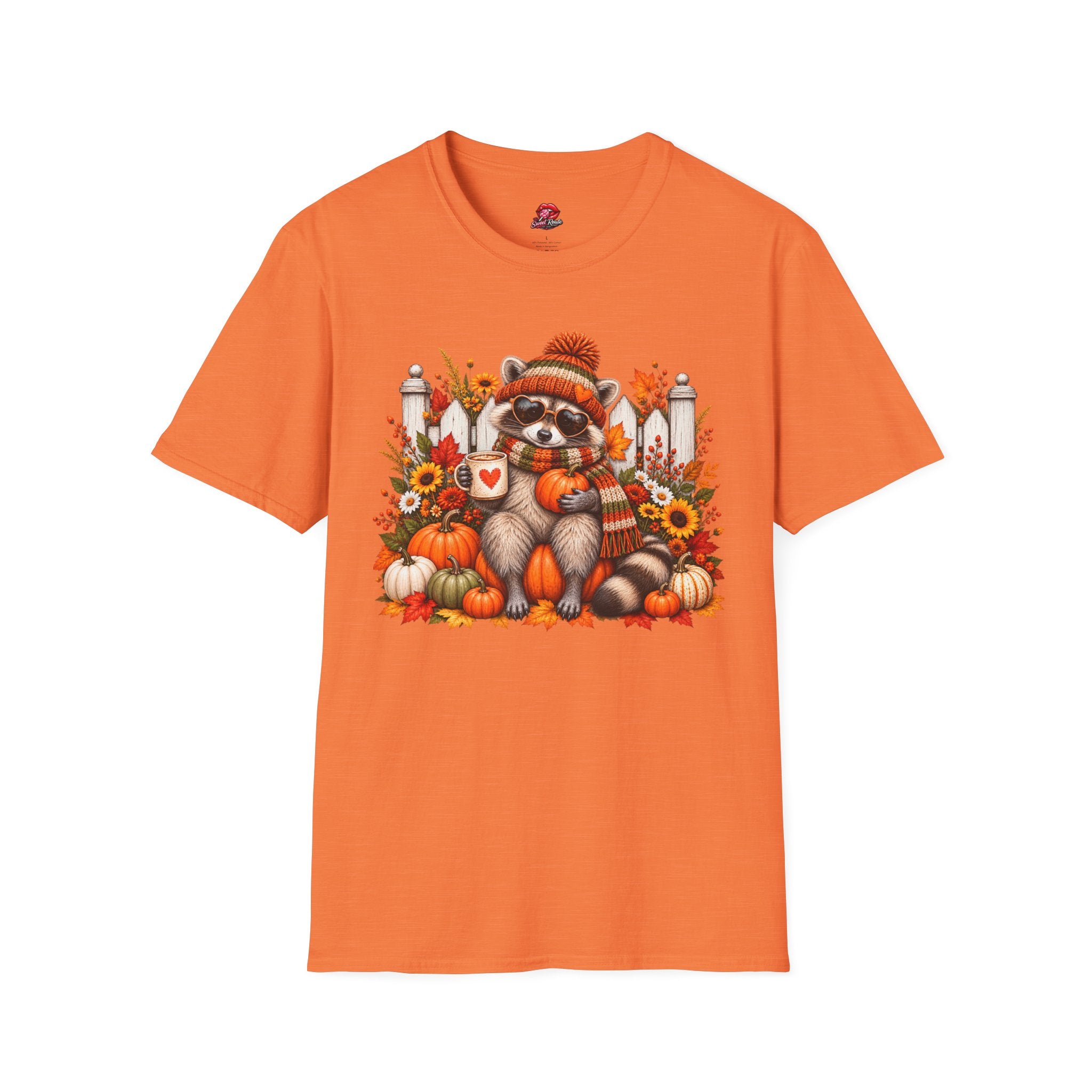 Cozy Fall Pumpkin, Sunflower RaccoonT-Shirt