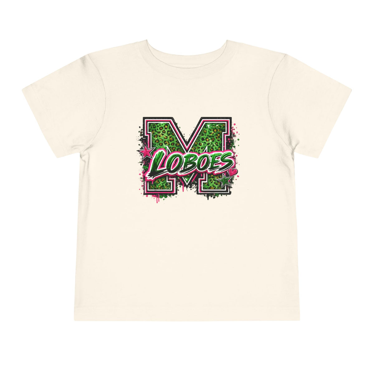 Green Leopard 'Lobos' M Letter Toddler Tee