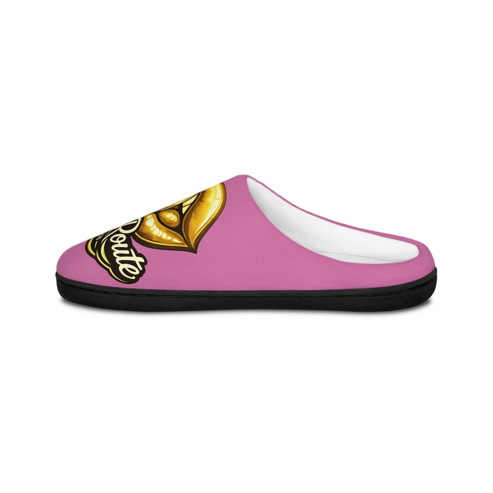 Pink Women's Sweet Route Slippers with Gold Logo