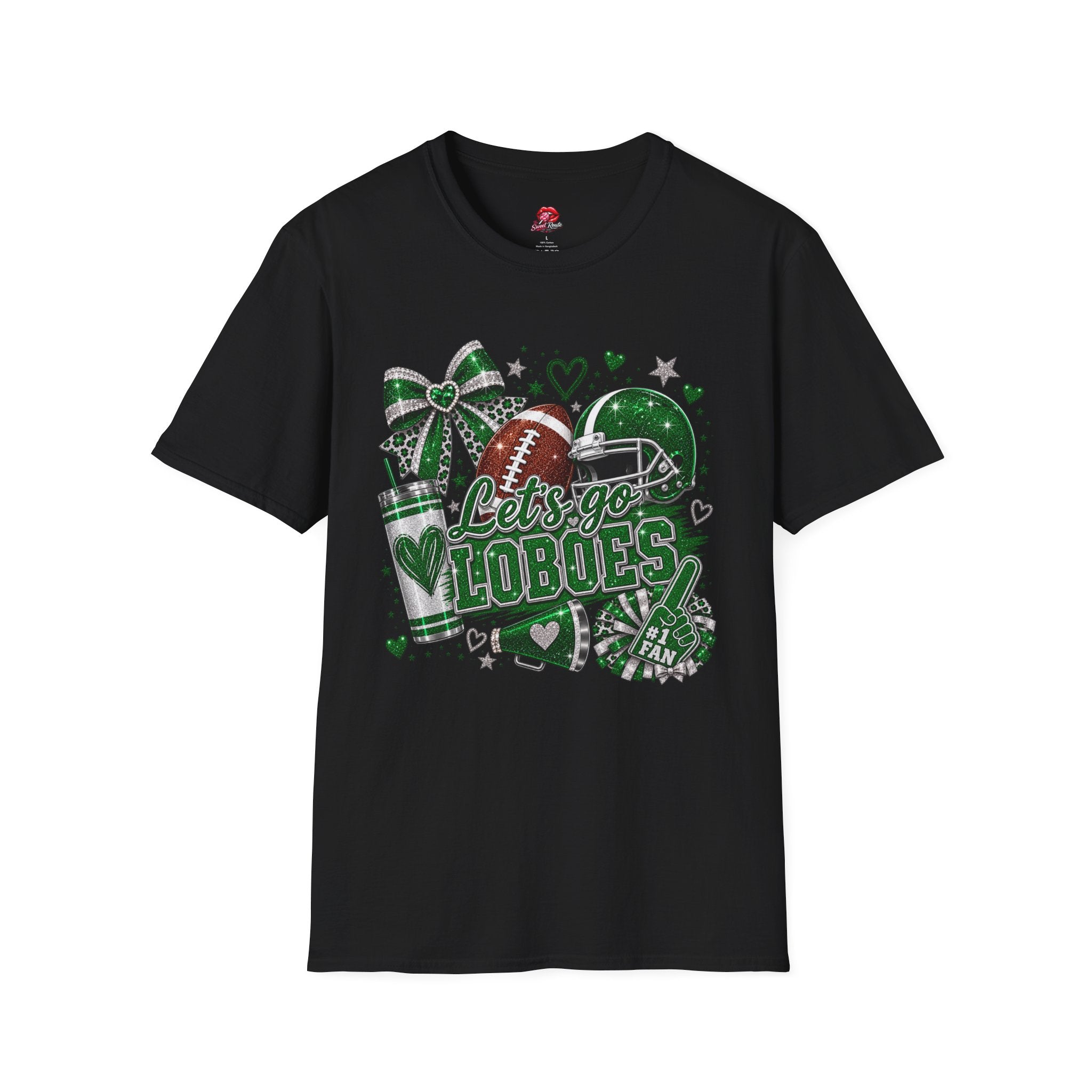 Lets Go Loboes Football Tee