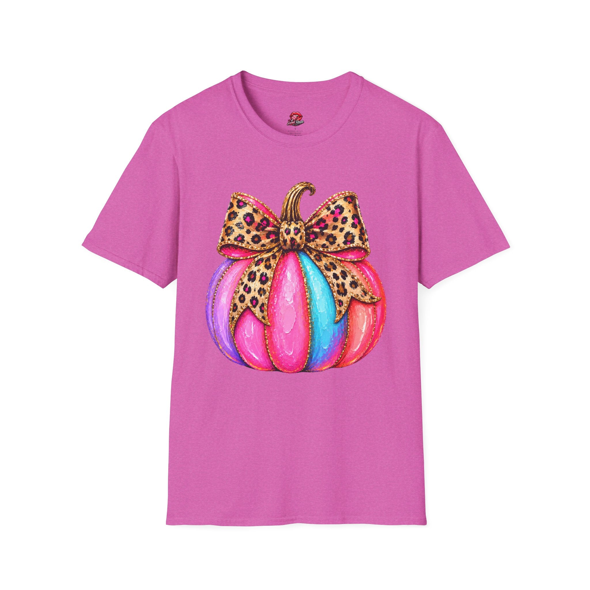 Leopard Bow Rainbow Pumpkin T-Shirt