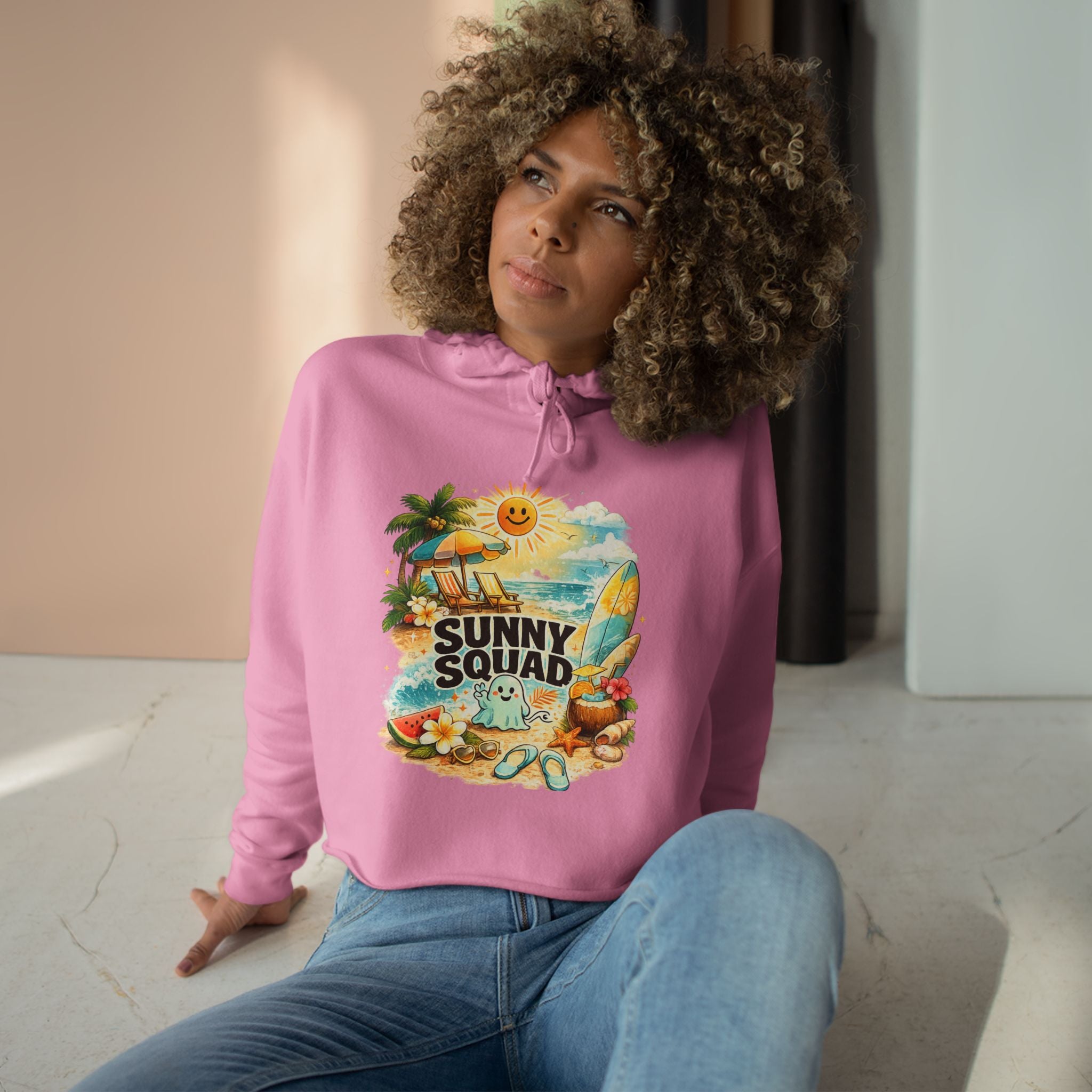 Sunny Squad Crop Hoodie