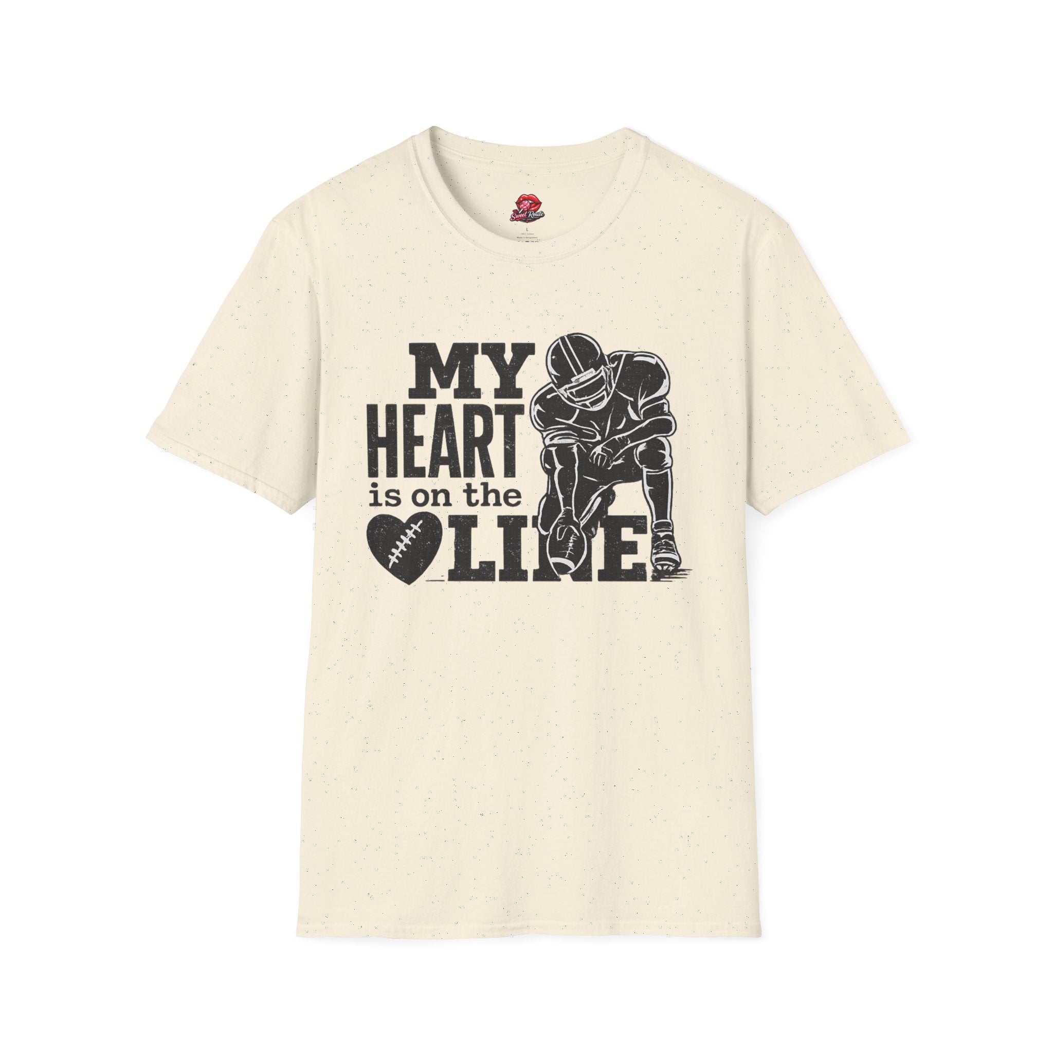 My Heart Is on the Line Football  Tee