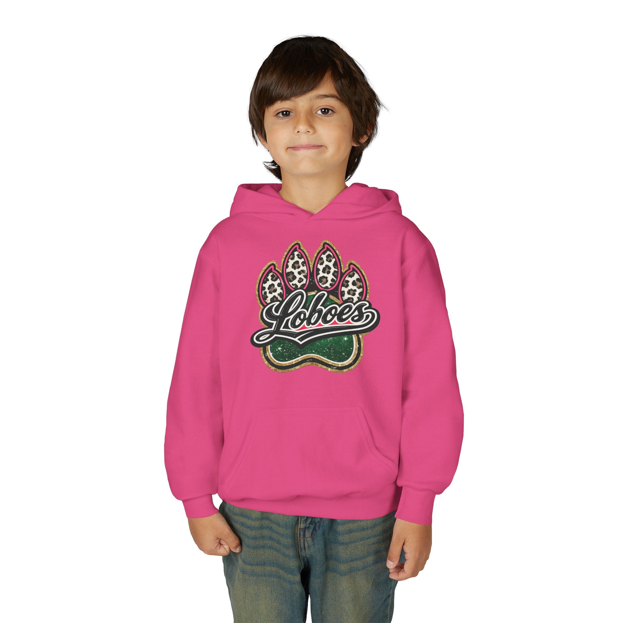 Youth Hoodie with 'Loboes' Paw