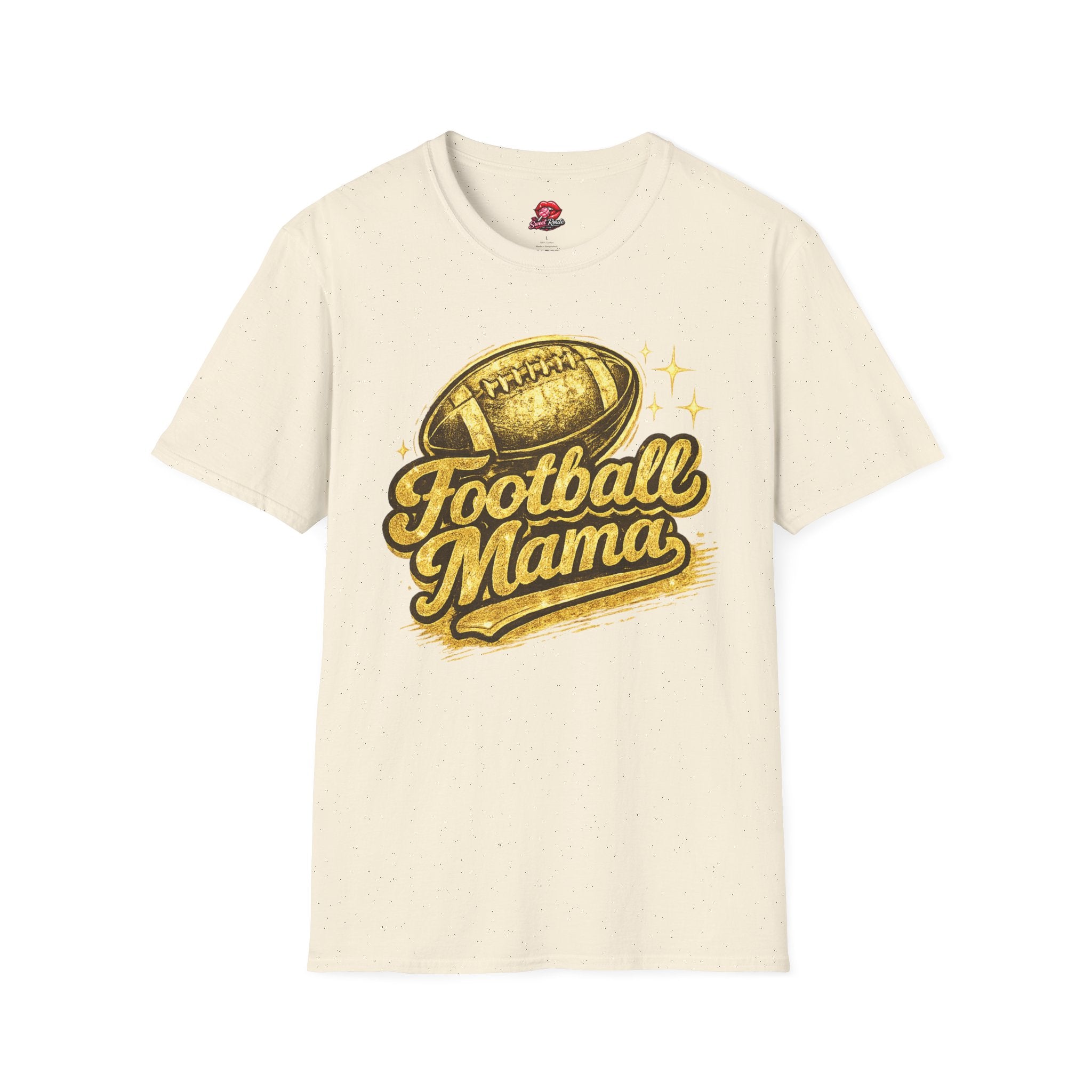 Football Mama T-Shirt — Vintage Gold Football Mom Tee