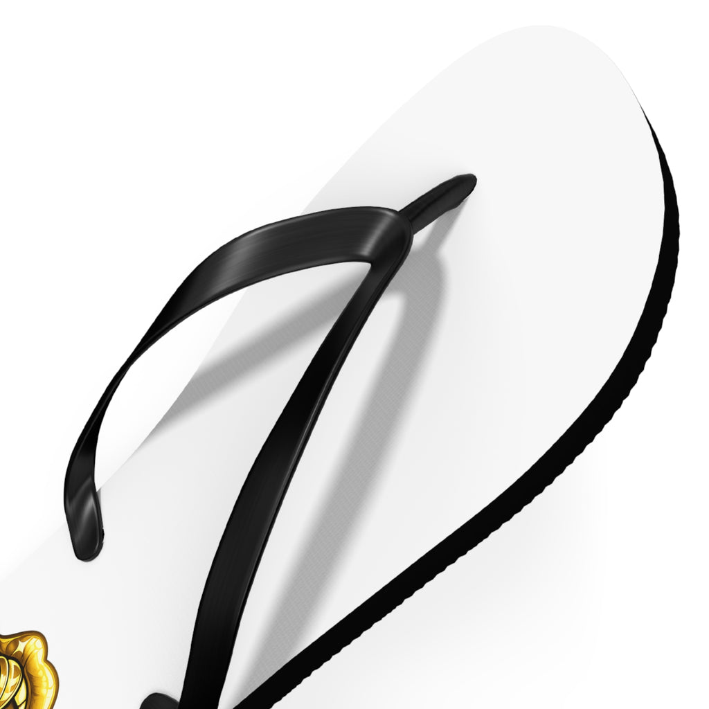 Gold Sweet Route Logo Beach Sandals