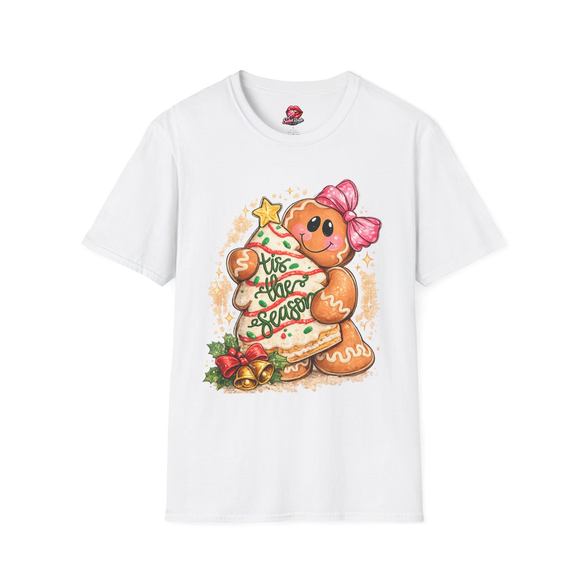 Gingerbread Girl Holding Christmas Tree T-Shirt