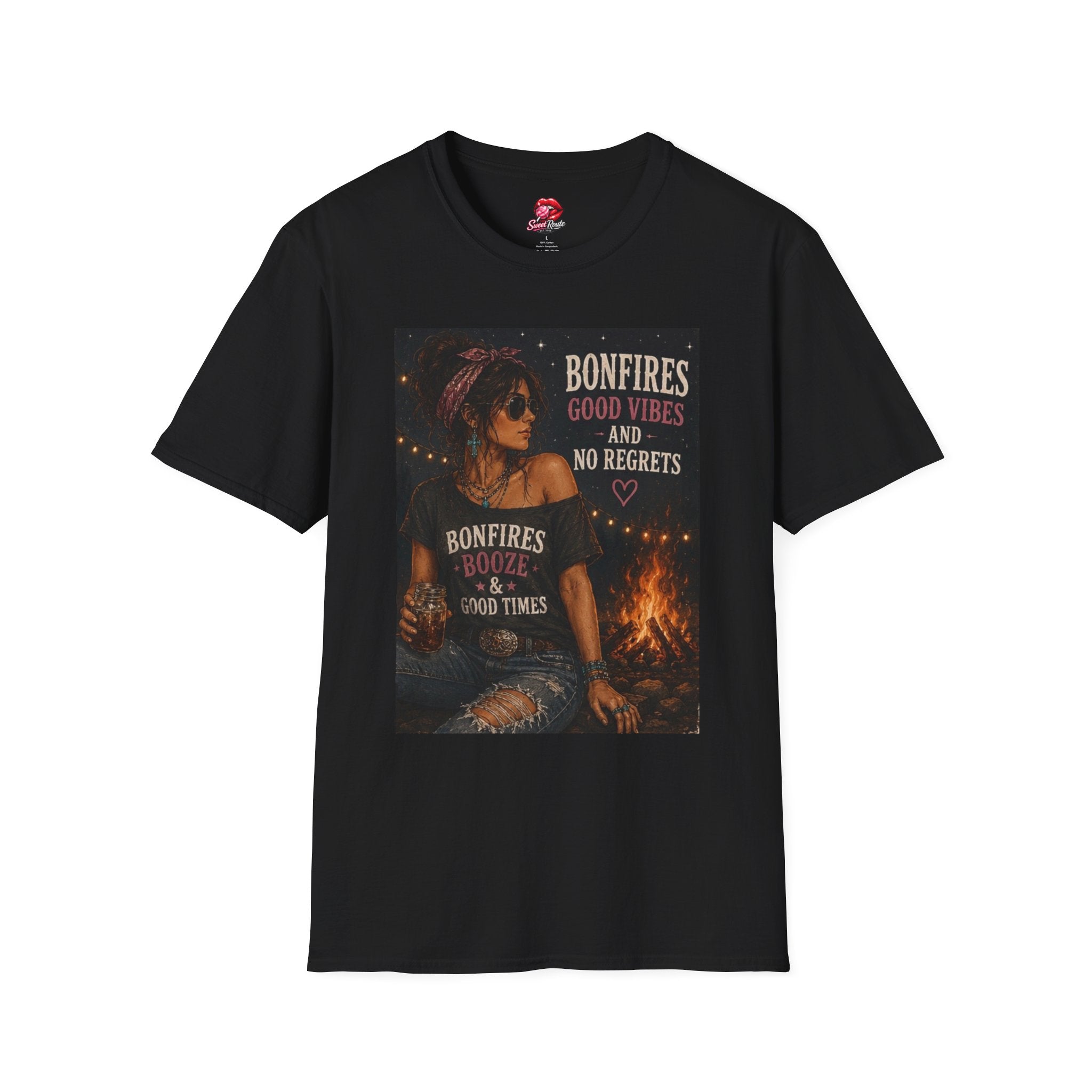 Bonfires Good Vibes No Regrets T-Shirt