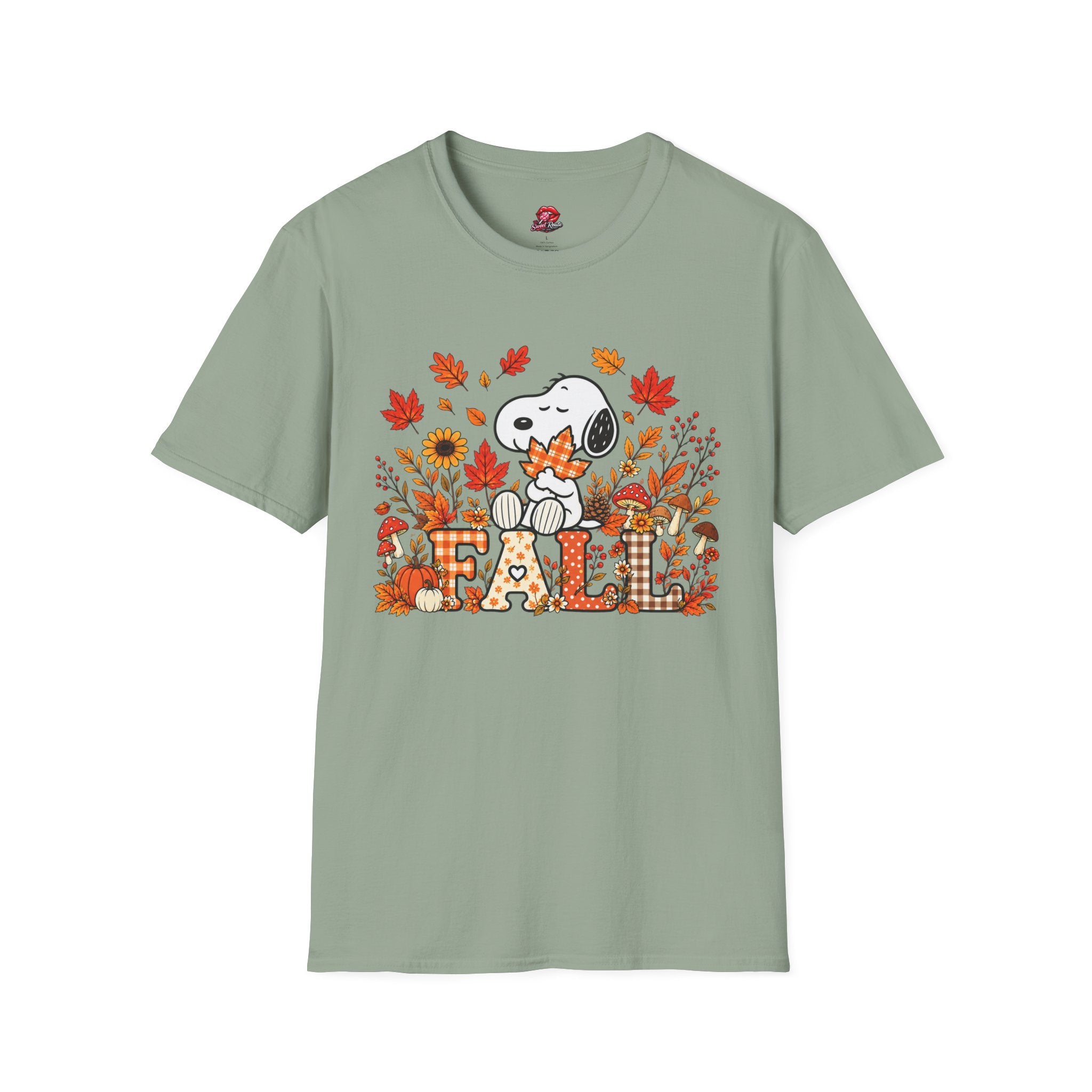 Cute Autumn Leaves & Pumpkins Snoopy Tee