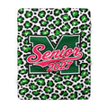 Senior 2027 Sherpa Blanket - Green Leopard Print Graduation Throw