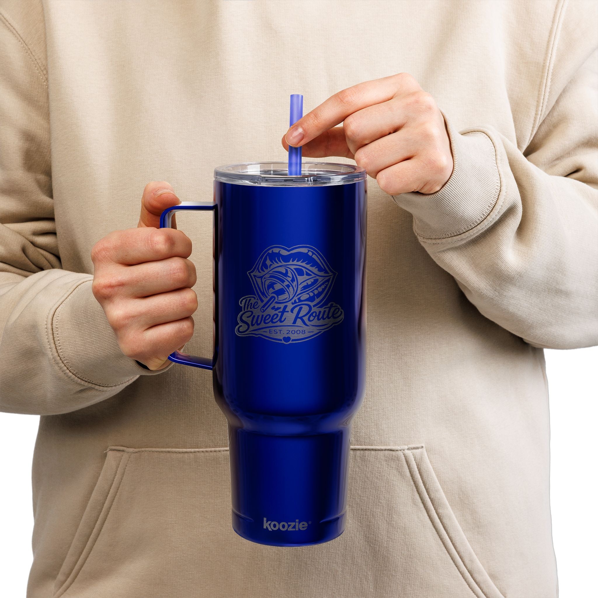 Sweet Route Insulated Tumbler with Lid, 40oz