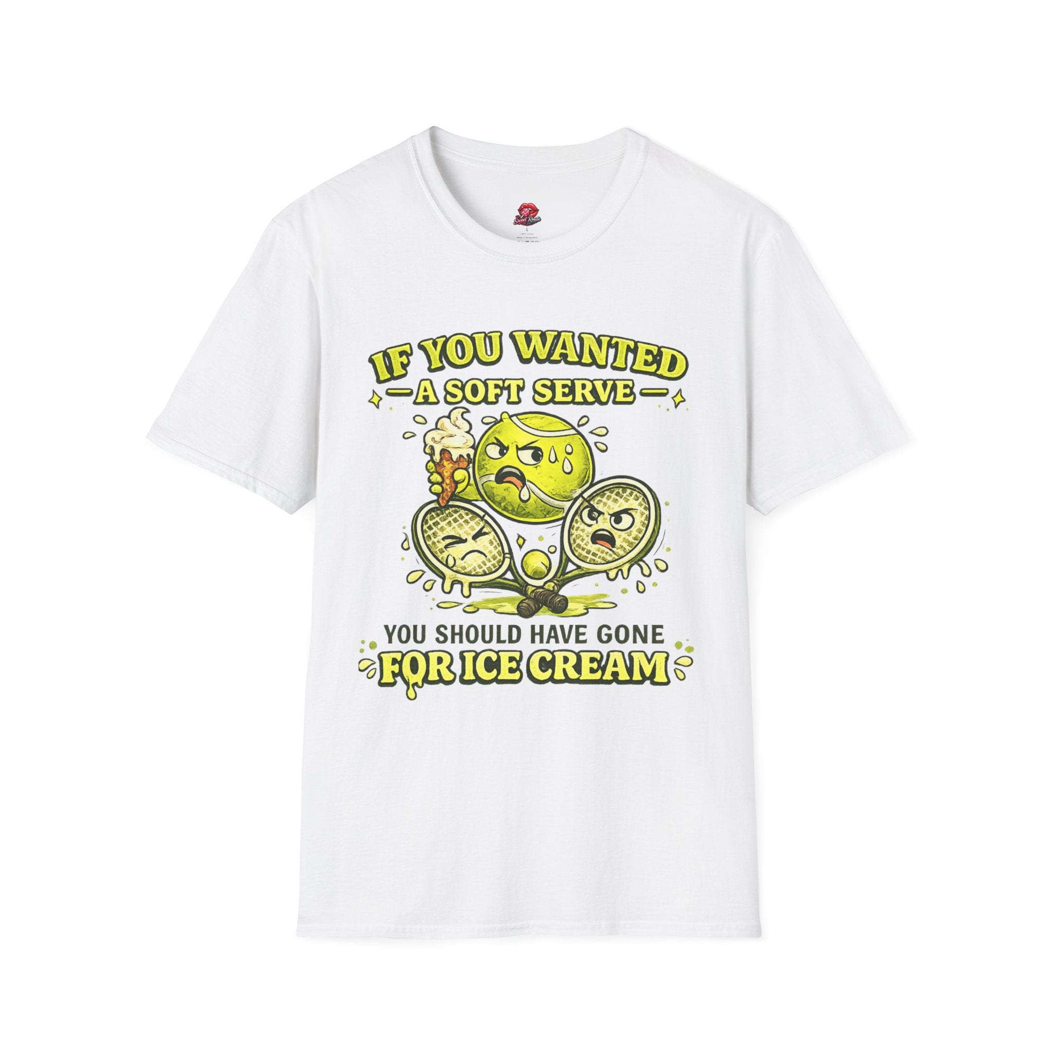 If You Wanted A Soft Serve: Funny Tennis Ball Ice Cream Graphic Tee