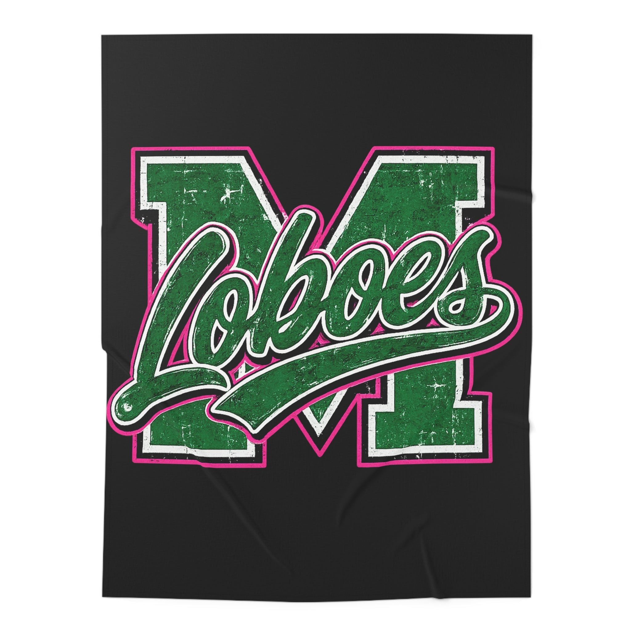 Loboes Green Letter 'M' Swaddle Blanket