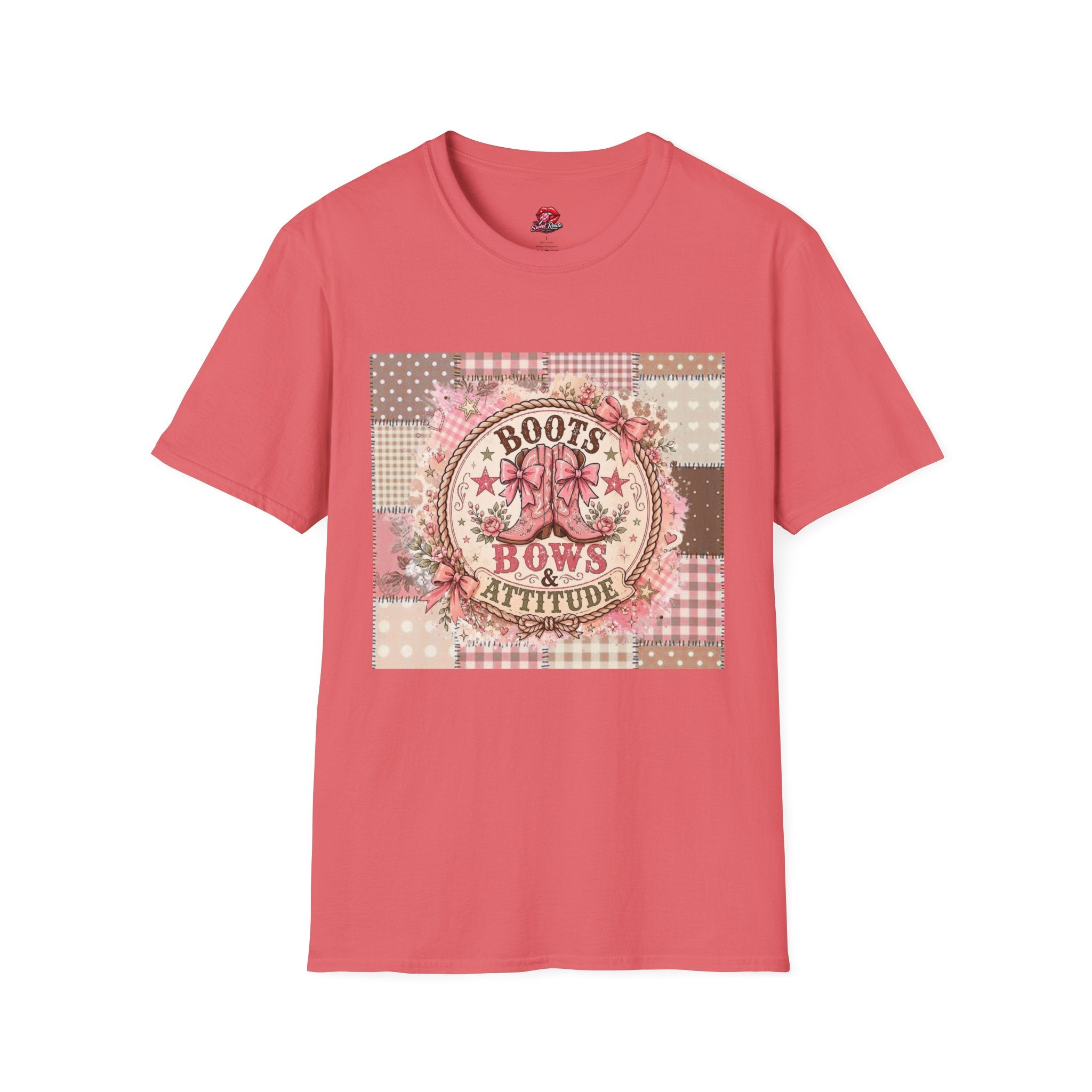Boots Bows Attitude patchwork Tee