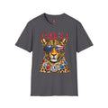 Patriotic Leopard with Flag Sunglasses T-Shirt |m