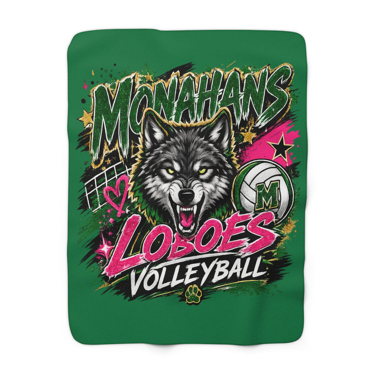 Monahans Loboes Volleyball Sherpa Blanket