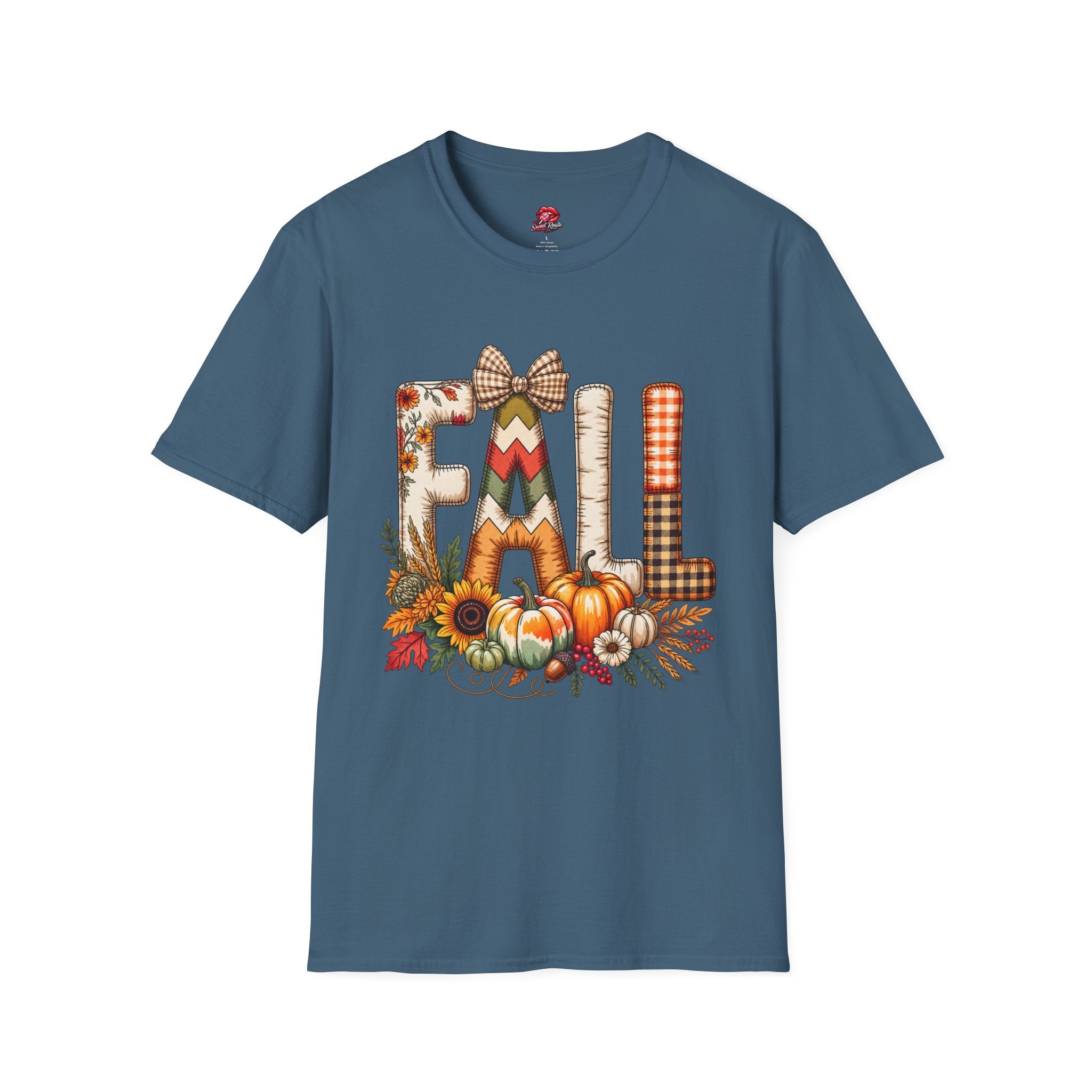 Pumpkin, Plaid & Floral Autumn Tee