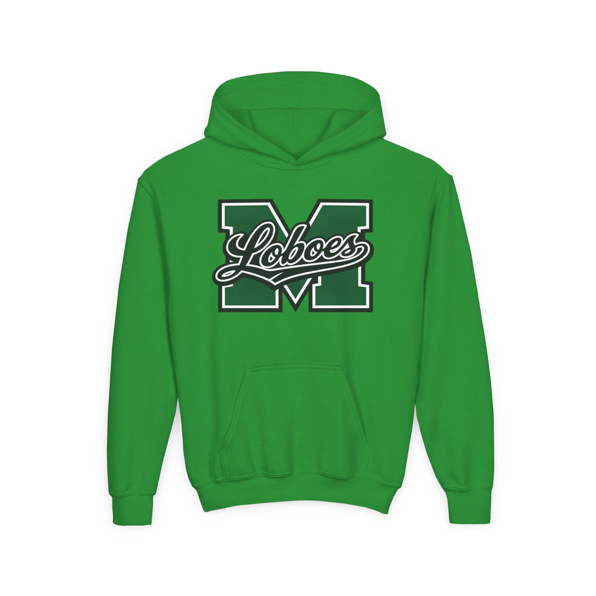 Youth Hoodie — 'M Loboes' Varsity Letterman School Spirit Pullover