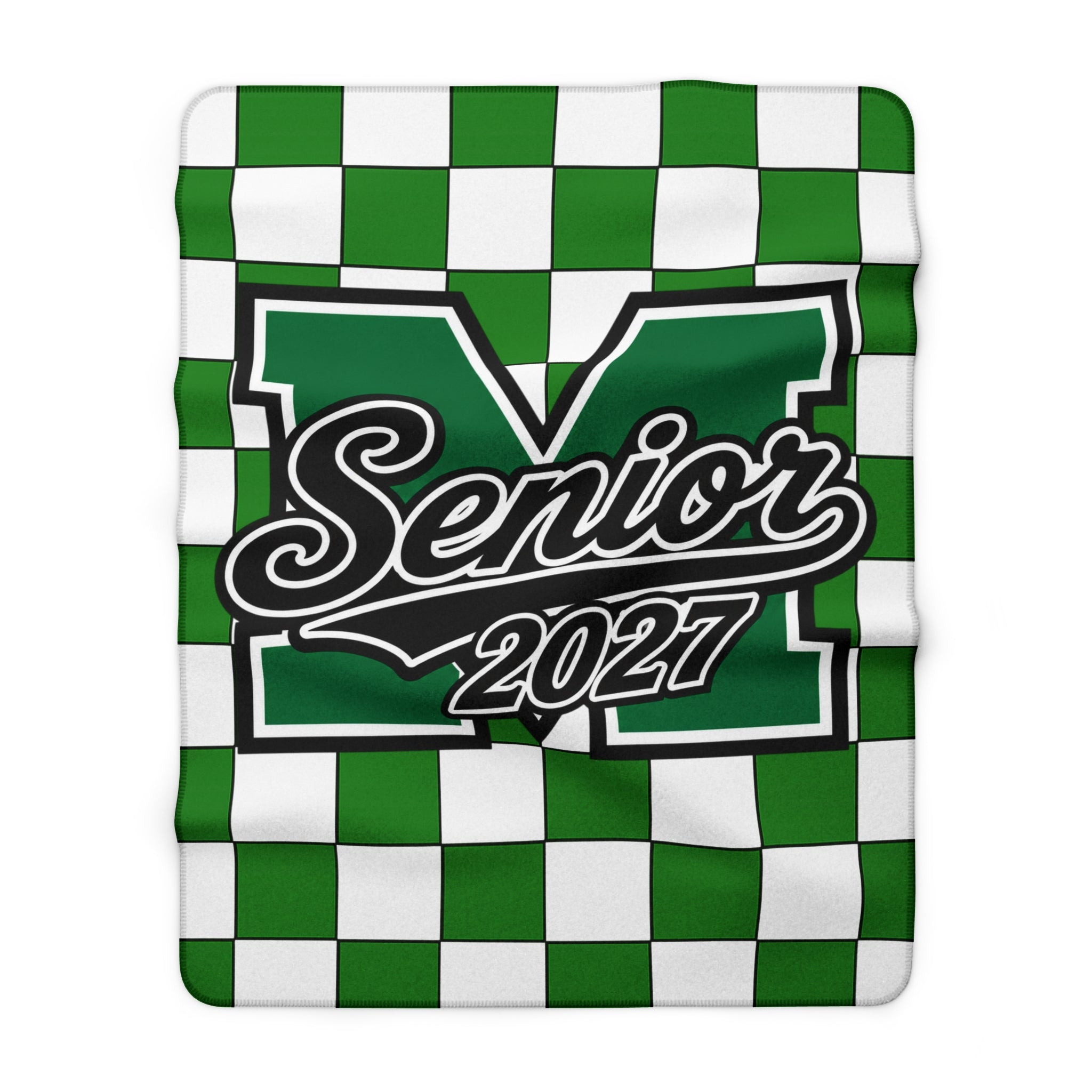 Green Checkerboard Senior Stadium Blanket