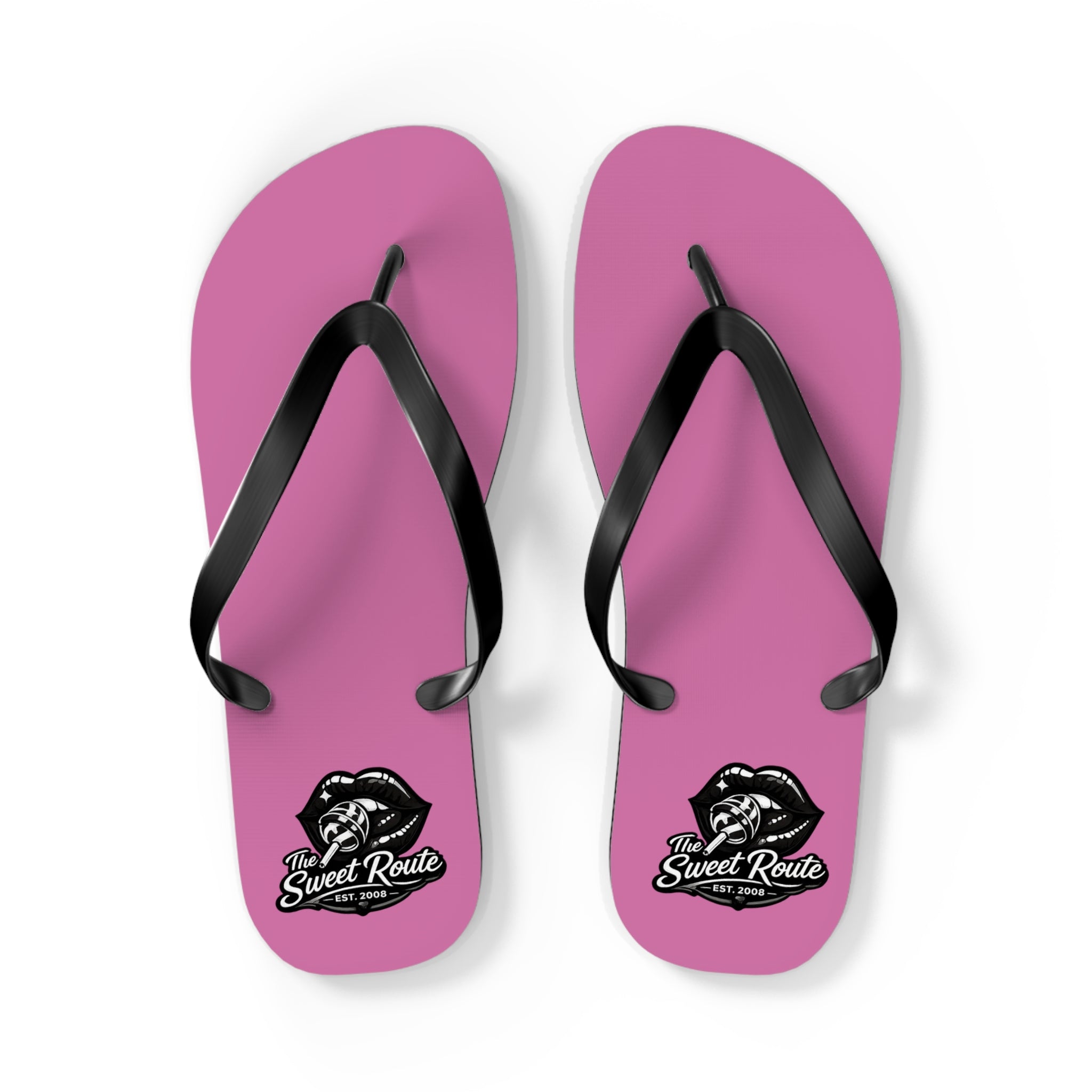 Pink Sweet Route Logo Beach Sandals