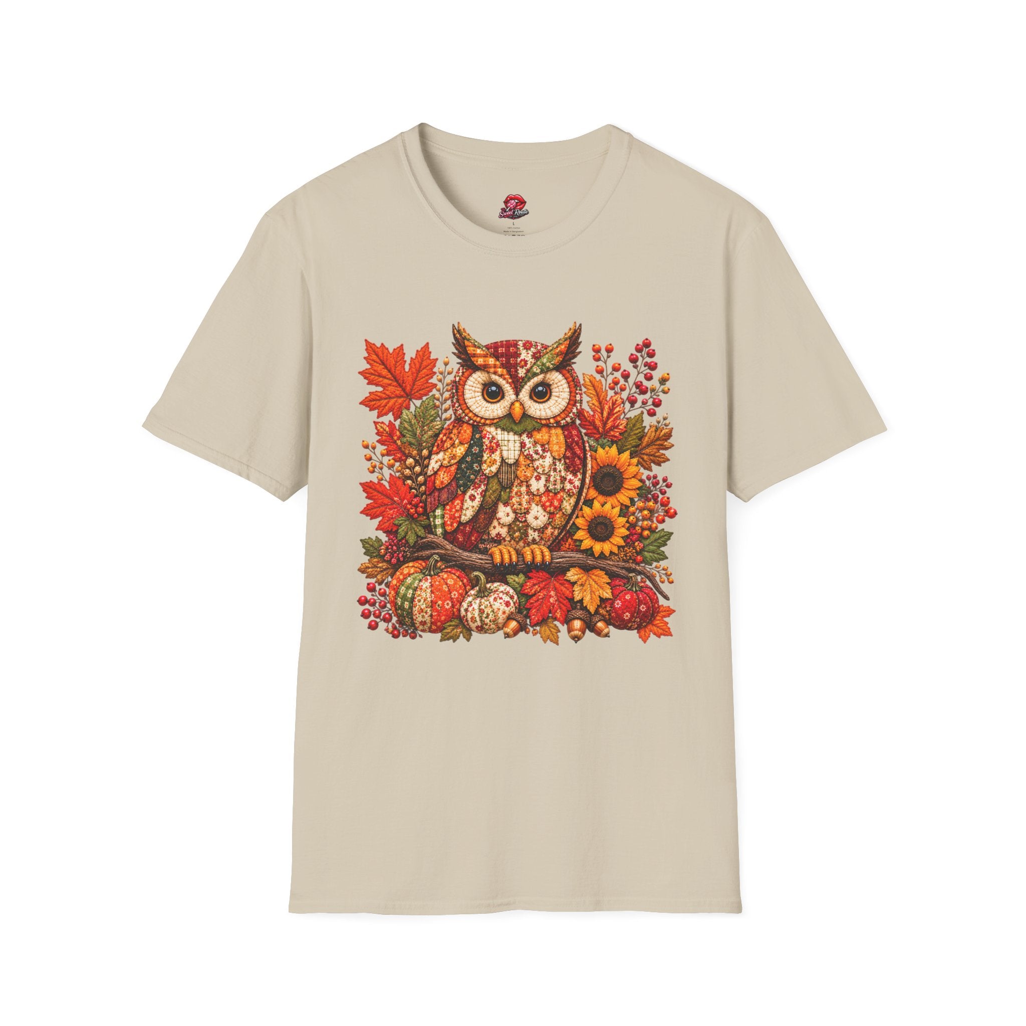 Quilted Style Autumn Owl T-Shirt
