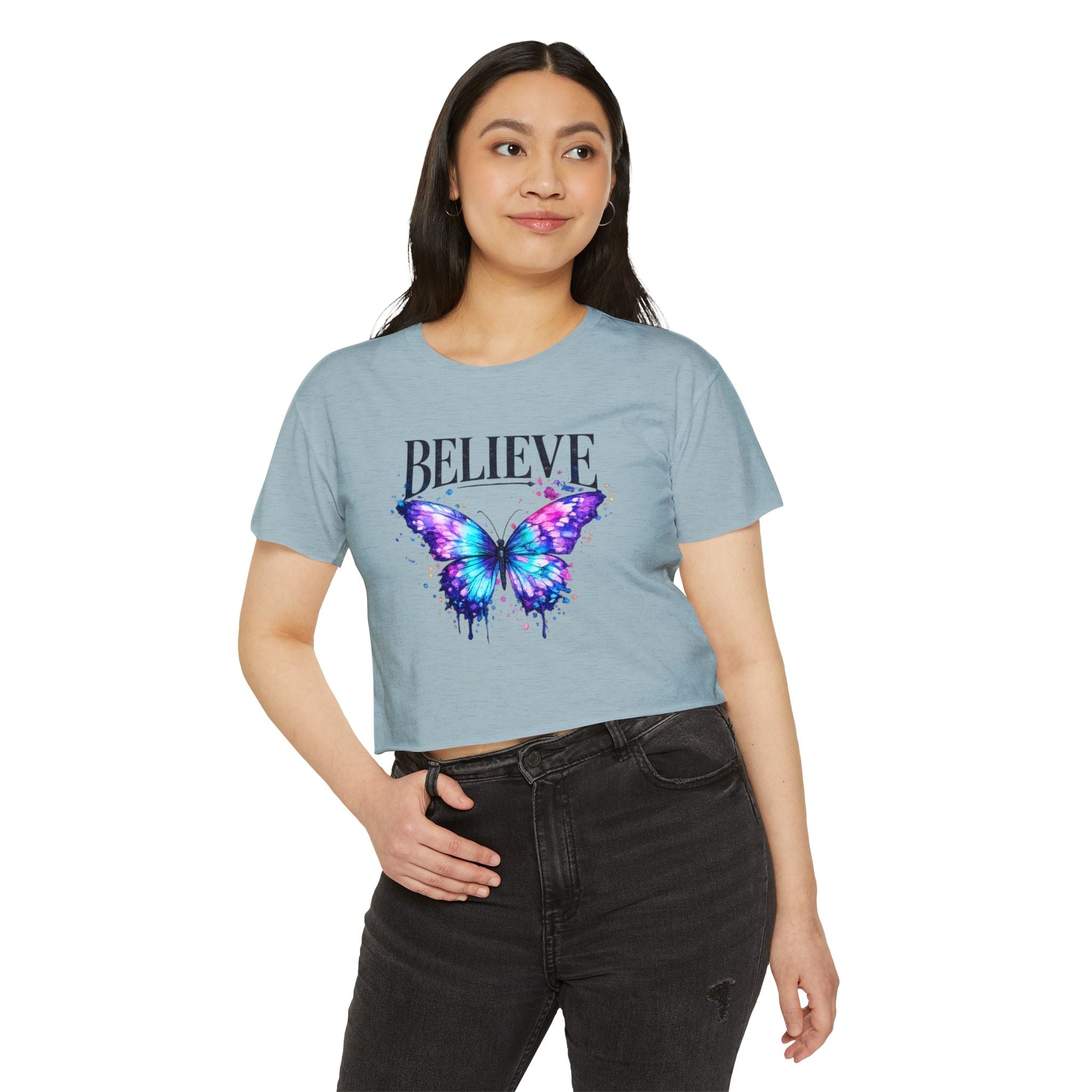 Believe Butterfly Crop Top