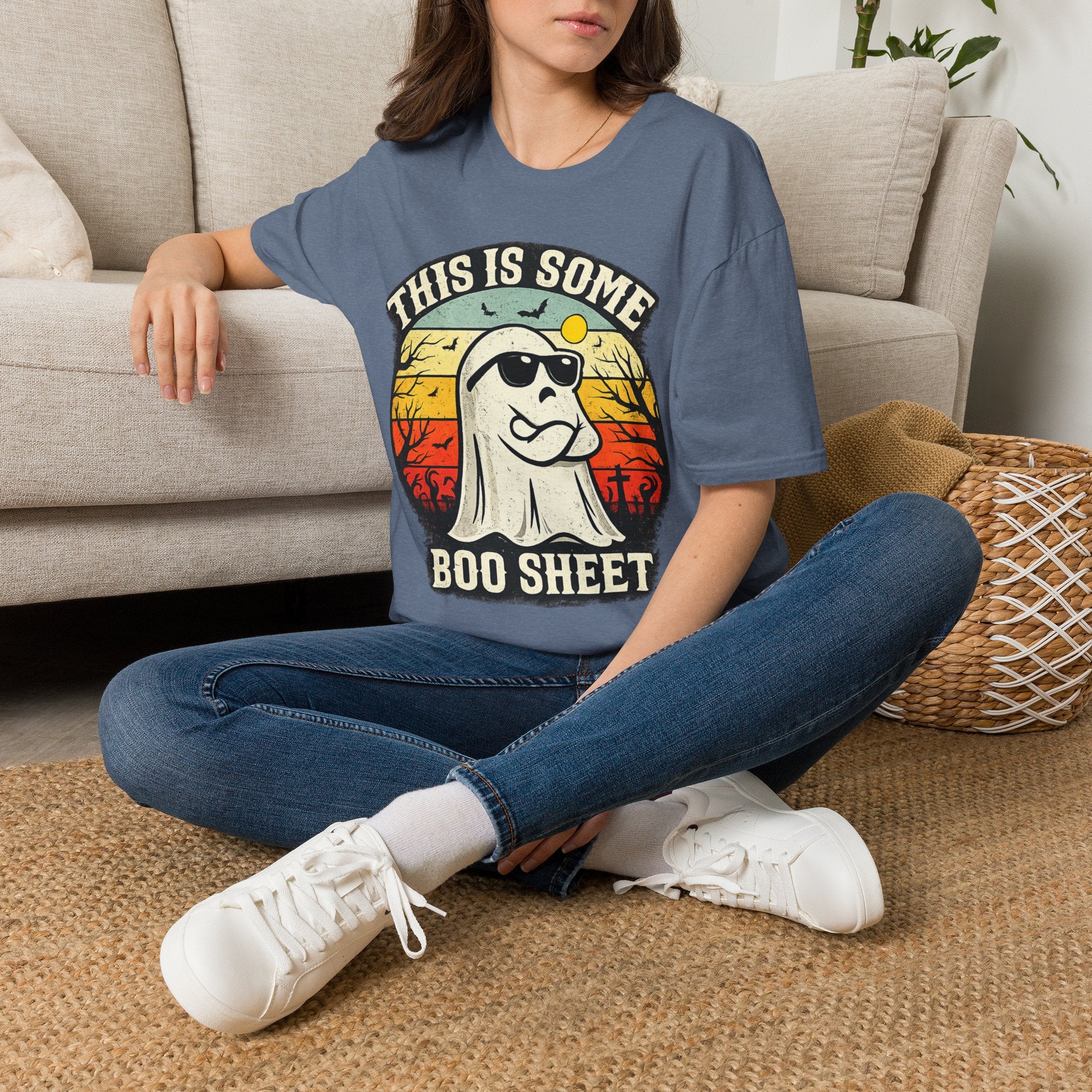 This Is Some Boo Sheet T-Shirt | Funny Retro Ghost Halloween Shirt | Cute Spooky Season Tee | Vintage Halloween Graphic Tee | Fall Ghost Gift