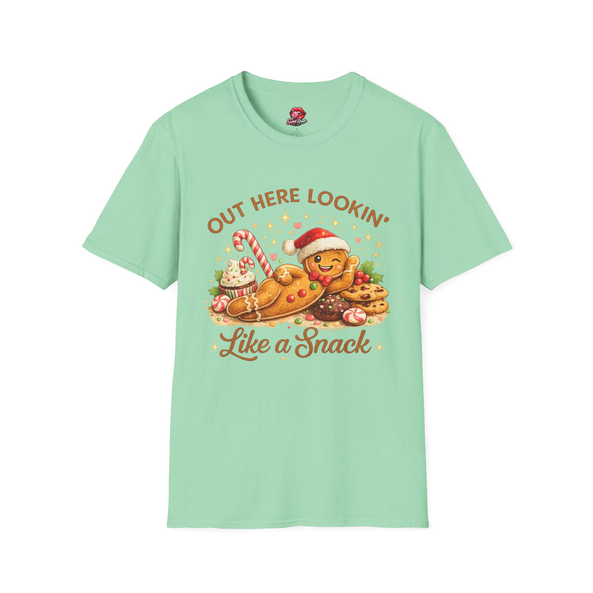 Gingerbread Cookie Santa Hat T-Shirt