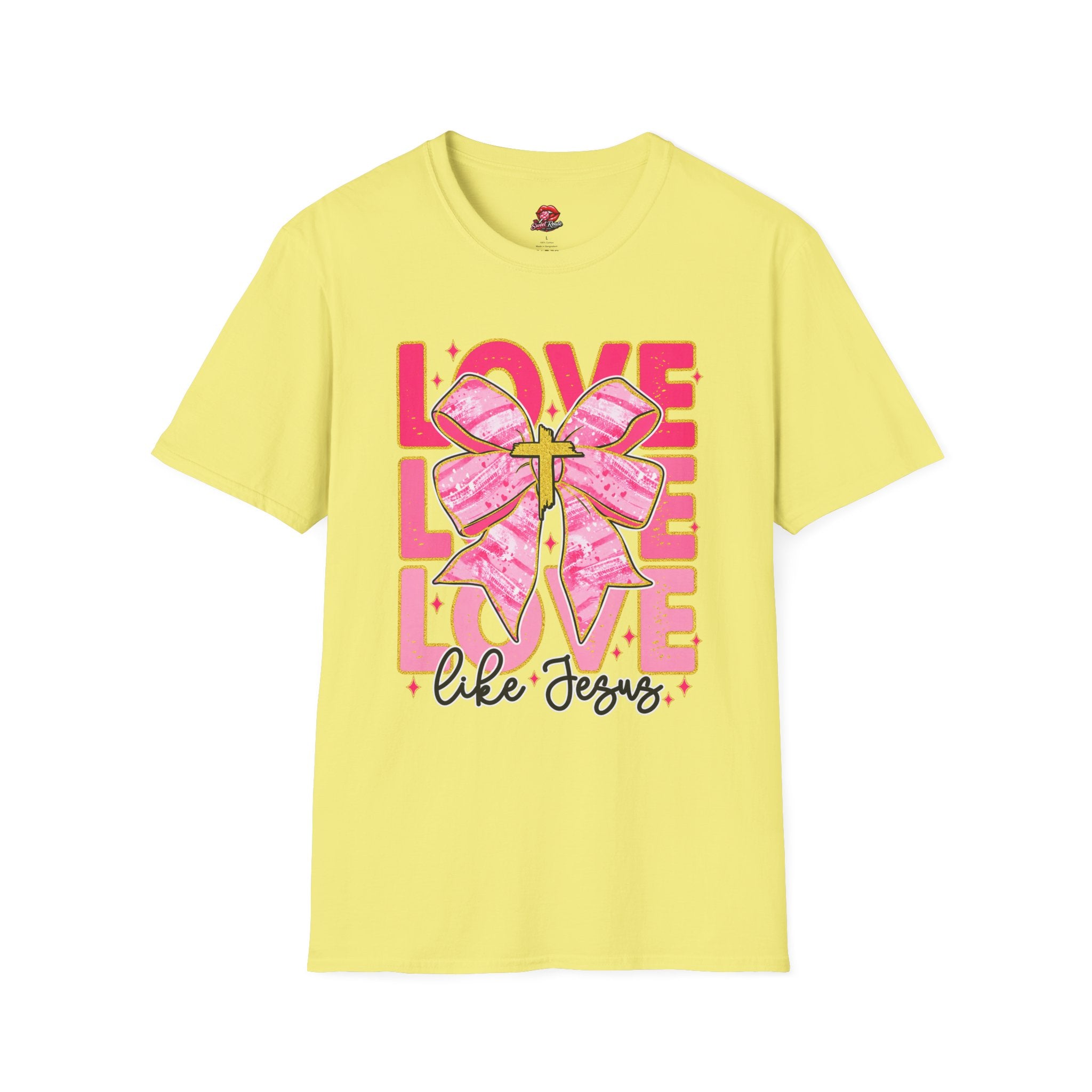 Love Like Jesus Pink Bow Graphic Tee