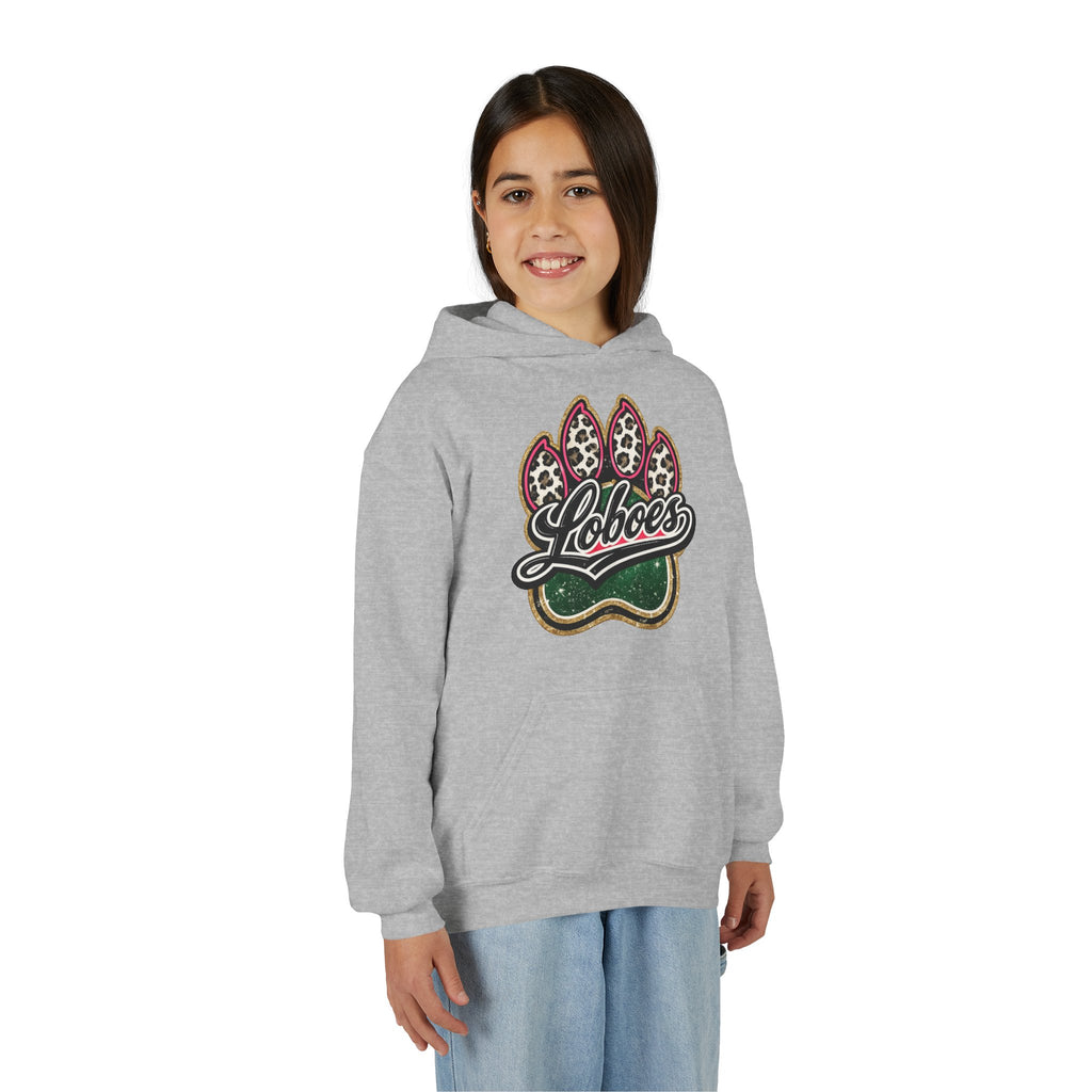 Youth Hoodie with 'Loboes' Paw