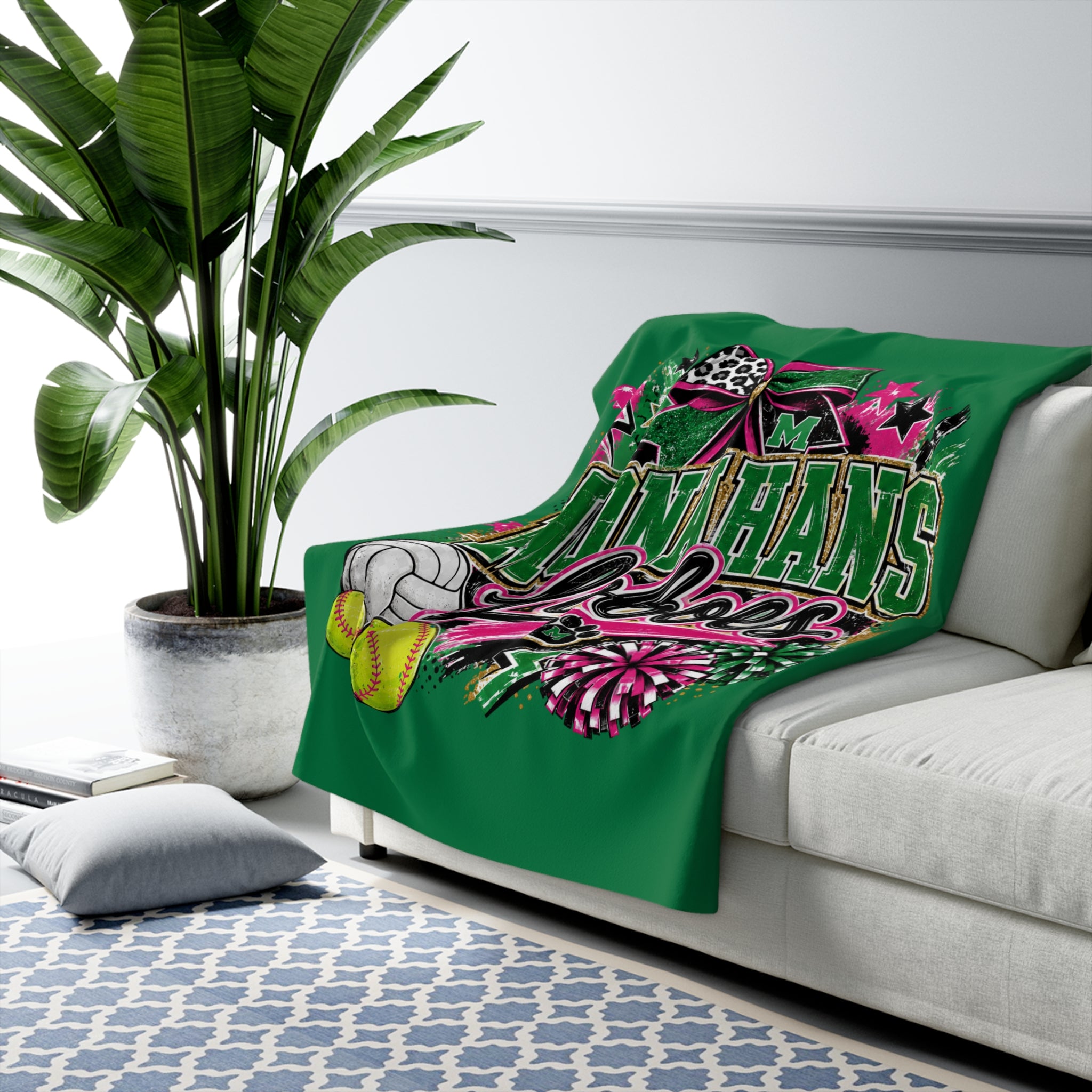Monahans Loboes School Spirit Throw with Cheer, Volleyball & Softball Graphics