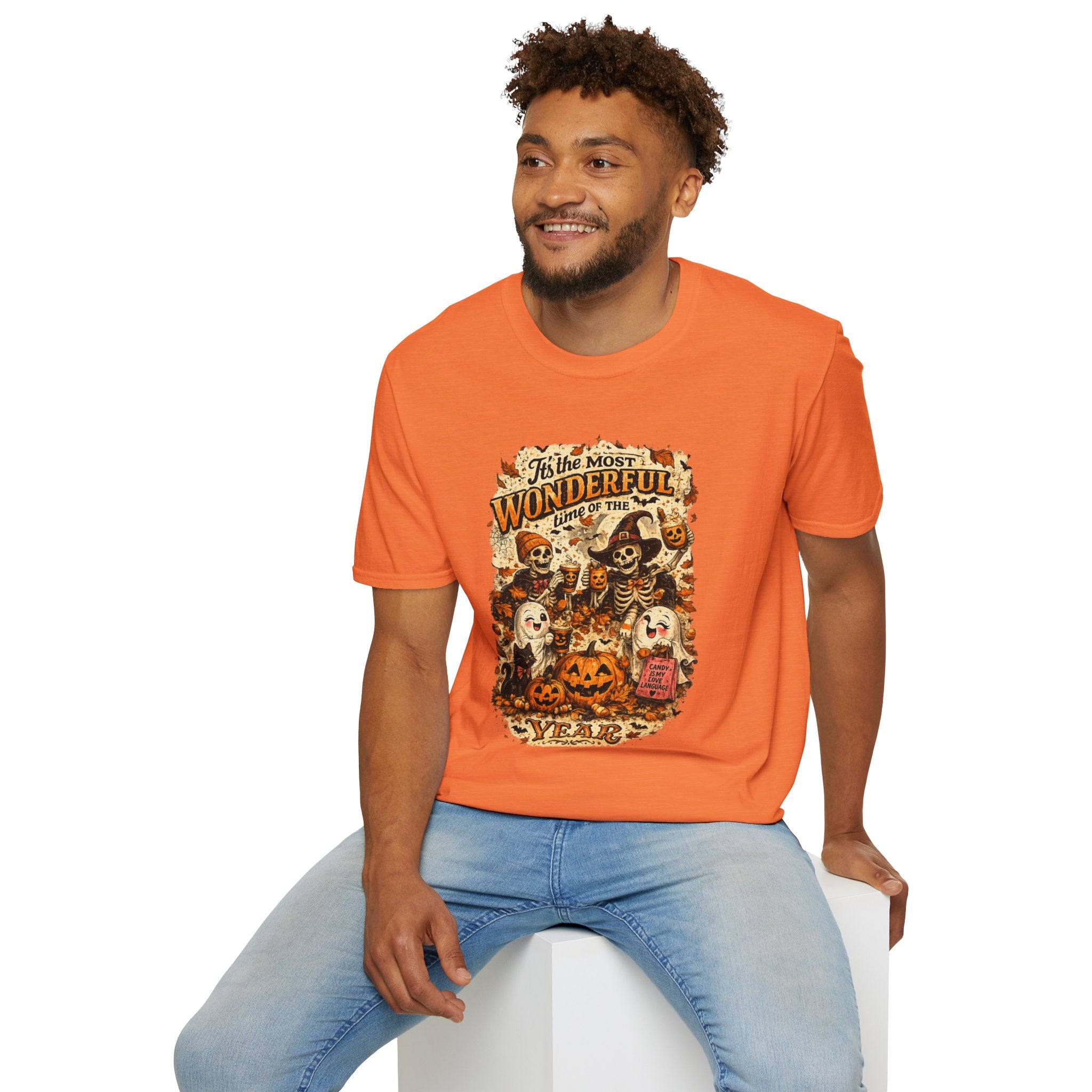 Vintage Halloween Skeleton Crew T-Shirt | 'Tis the Most Wonderful Time Design