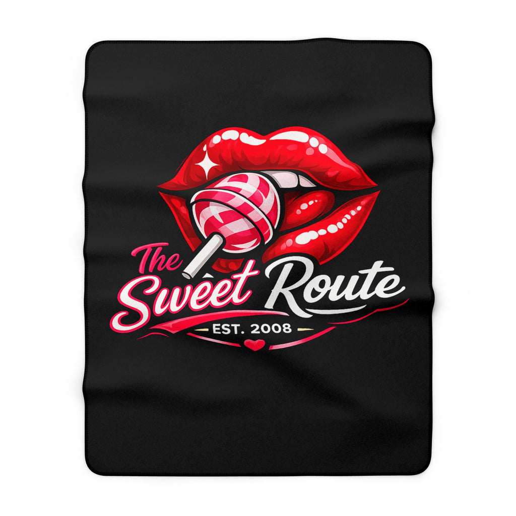 The Sweet Route Sherpa Logo Blanket