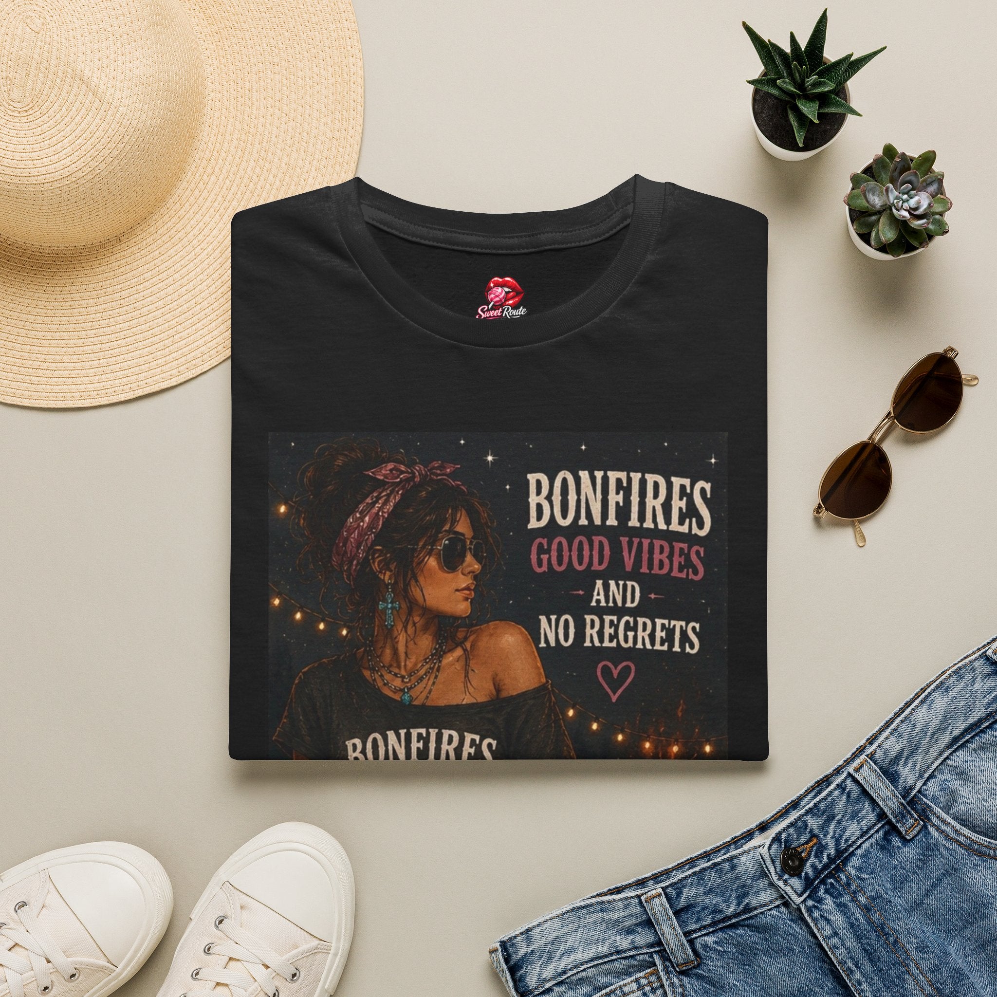 Bonfires Good Vibes No Regrets T-Shirt