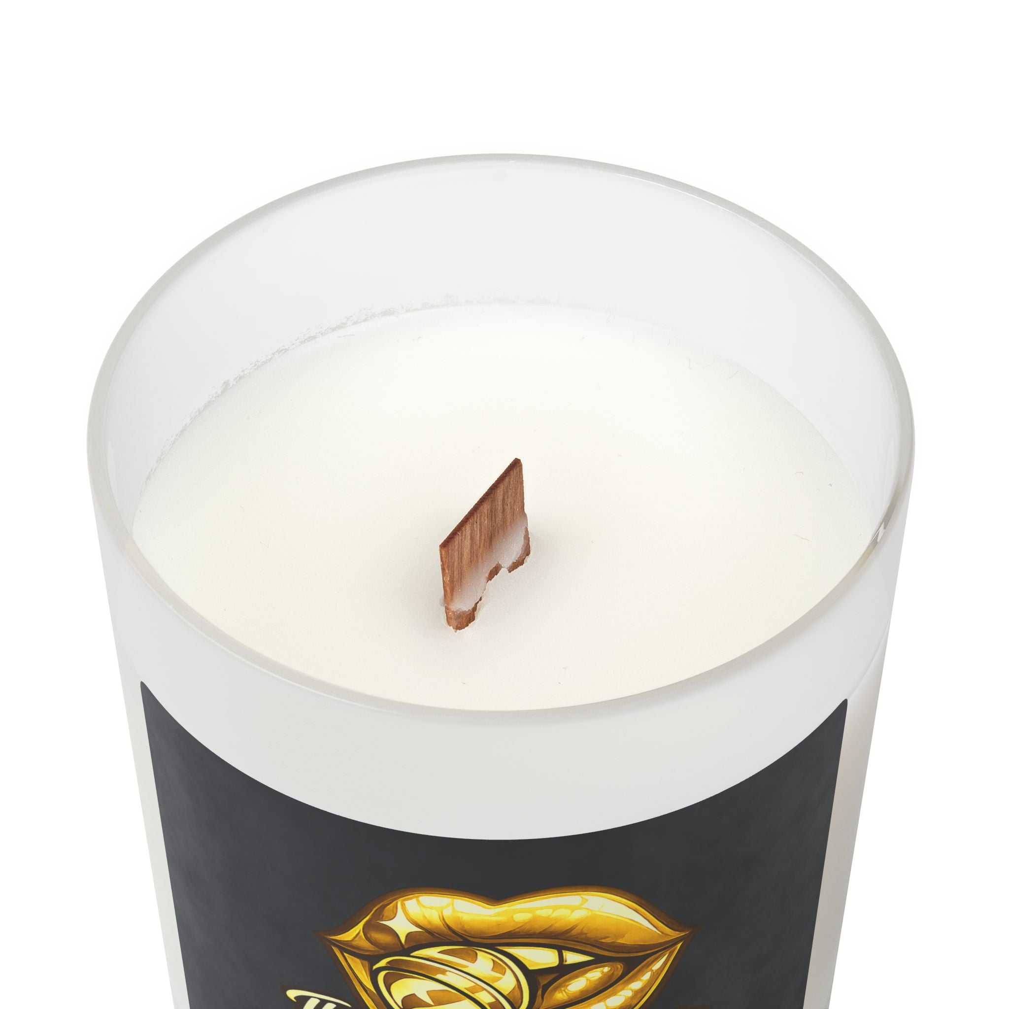 Gold Sweet Route Frosted Glass Candle, 11oz