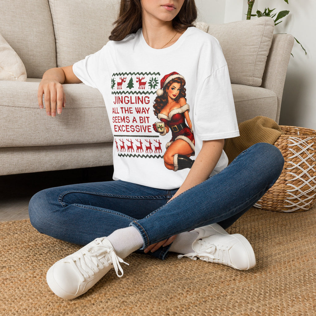 Jingling All The Way Pinup Santa T-Shirt