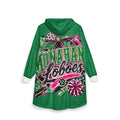 Monahan Loboes Hooded Cheer Blanket — Green Team Spirit Sherpa Cloak