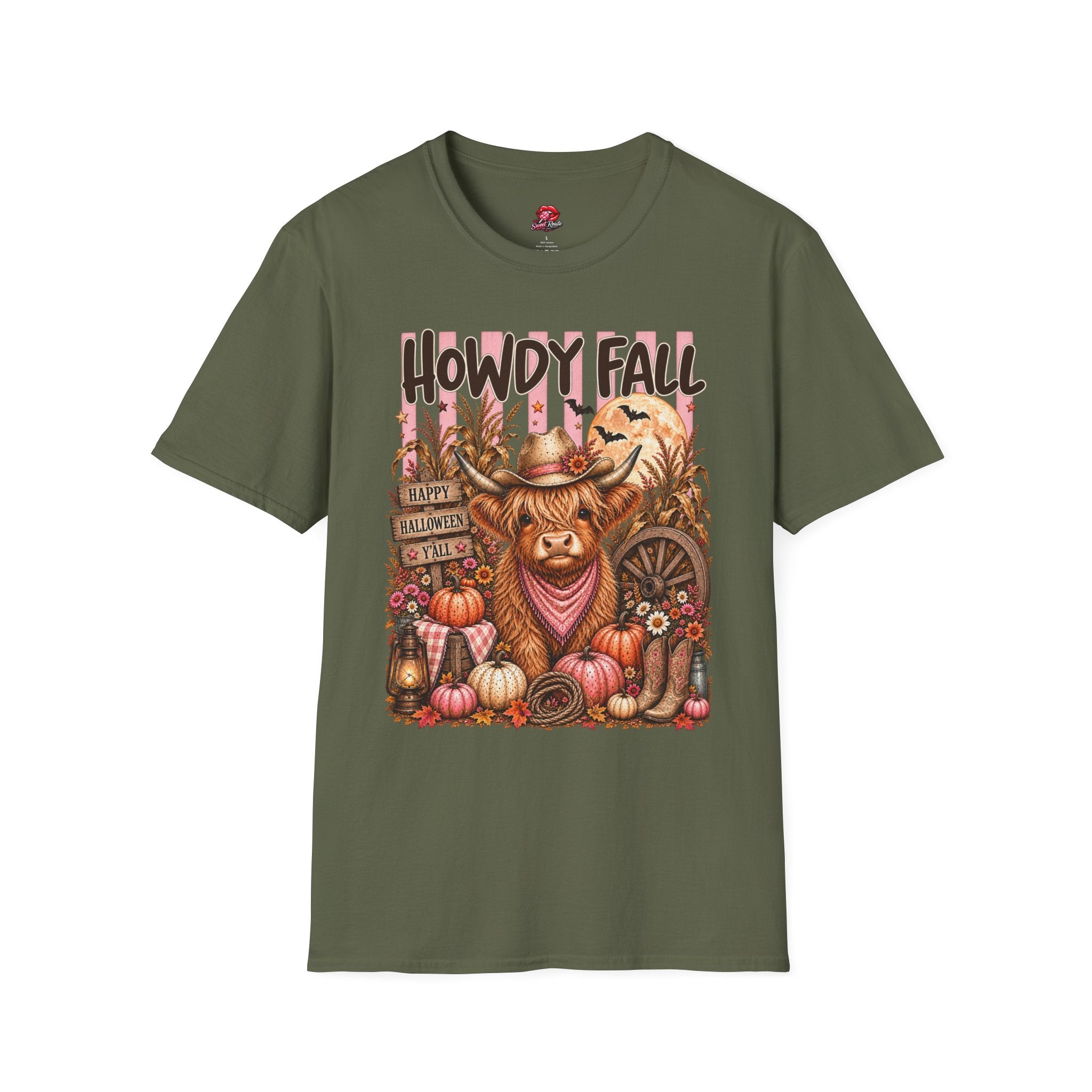 Cute Country Halloween Pumpkin Cowgirl Tee
