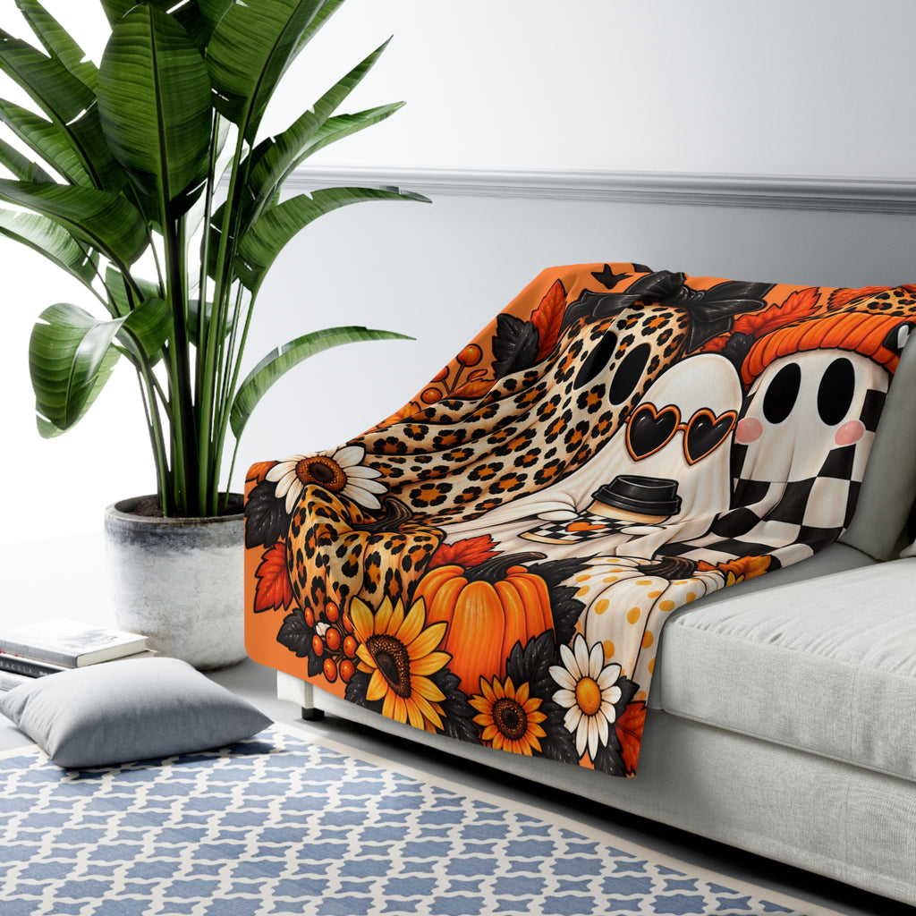 Halloween Ghosts Sherpa Blanket