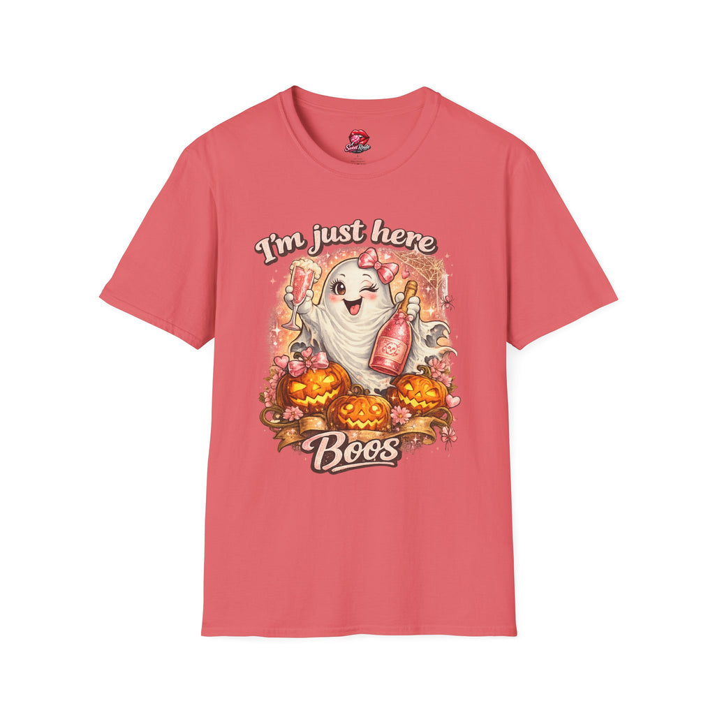 I'm Just Here Boos T-Shirt | Cute Ghost Halloween Shirt | Funny Spooky Season graphic Tee | Fall Pumpkin Shirt | Halloween Gift