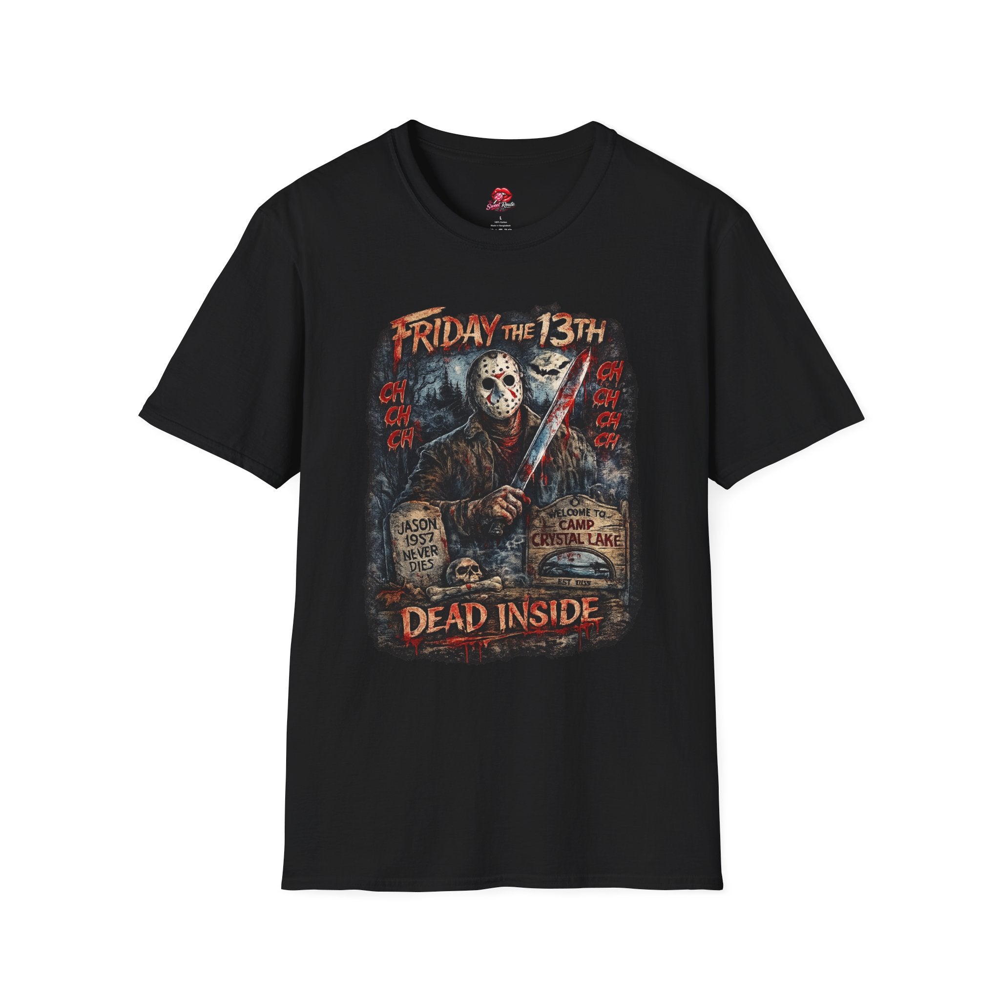 Friday the 13th Jason Mask Graphic T-Shirt | Vintage Horror Movie Tee | Slasher Halloween Shirt | Horror Fan Gift