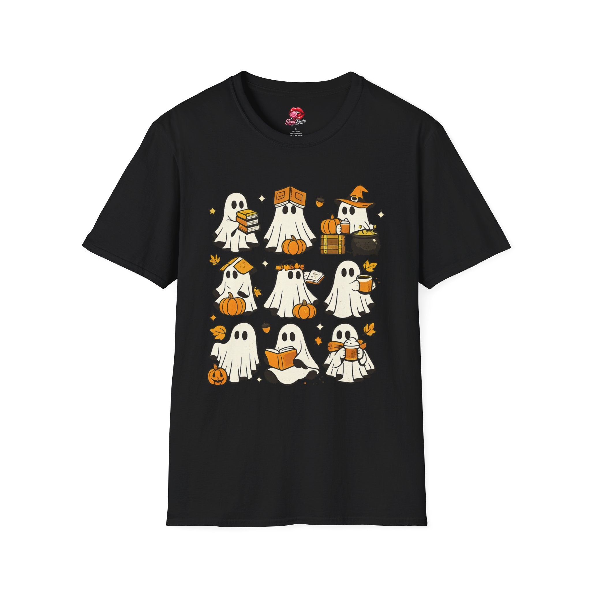 Cute Ghost Characters Halloween T-Shirt | Adorable Boo Crew Ghost Graphic Tee | Halloween Shirt | Pumpkin Ghost Fall Tee | Spooky Season Gift