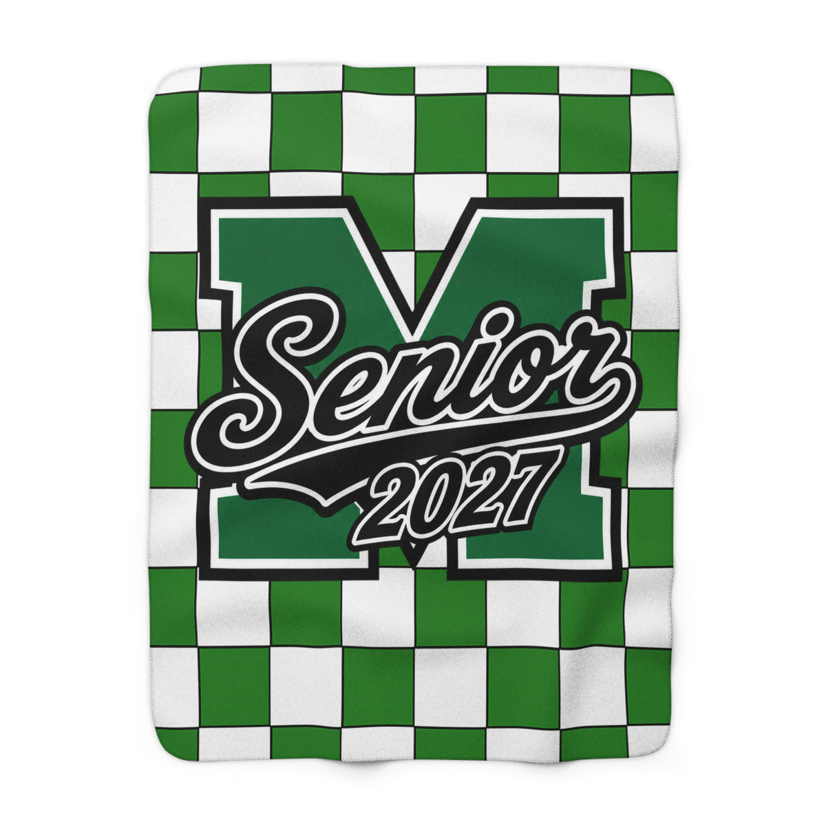 Green Checkerboard Senior Stadium Blanket
