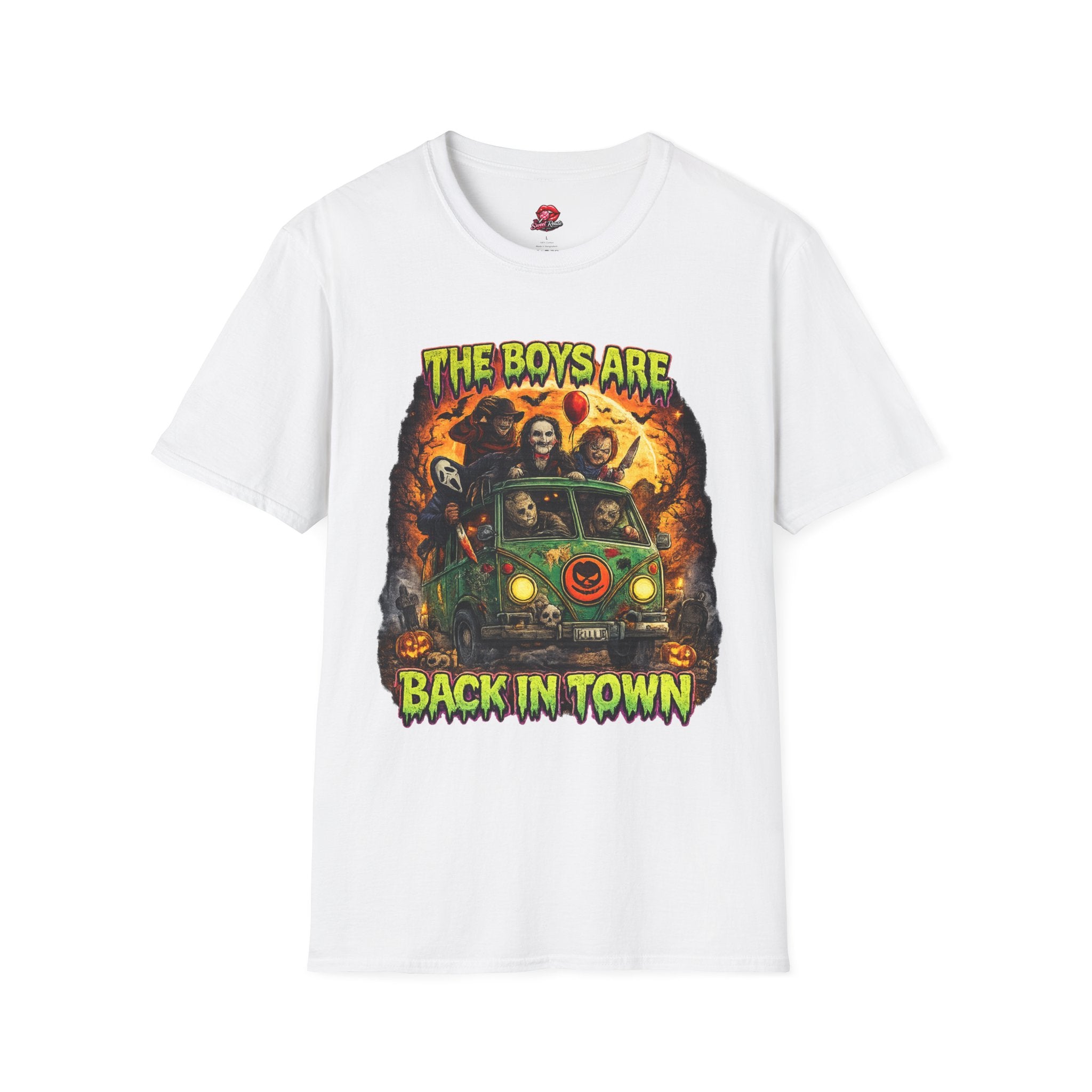 The Boys Are Back in Town Horror Shirt | Retro Horror Movie Icons T-Shirt | Vintage Halloween Graphic Tee | Spooky Slasher Fan Shirt