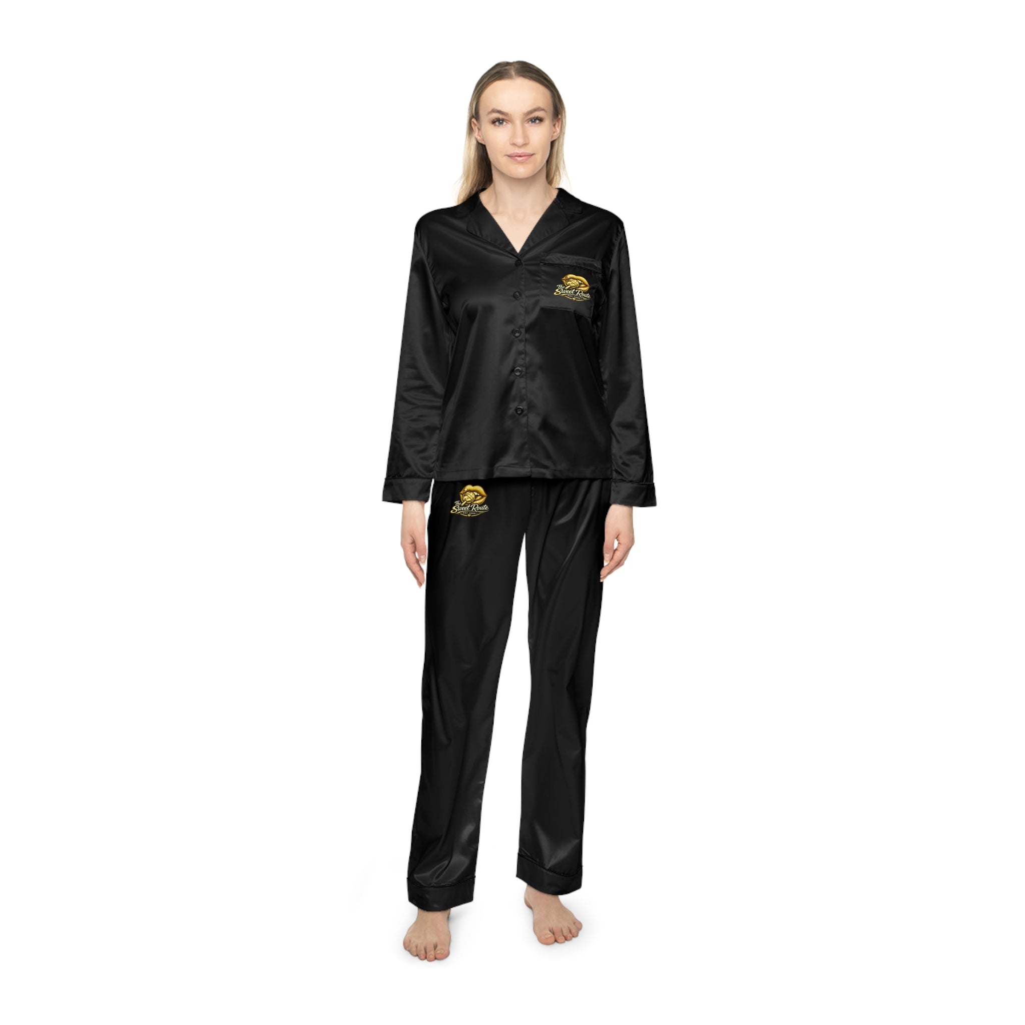 Women's Sweet Route Satin Pajamas